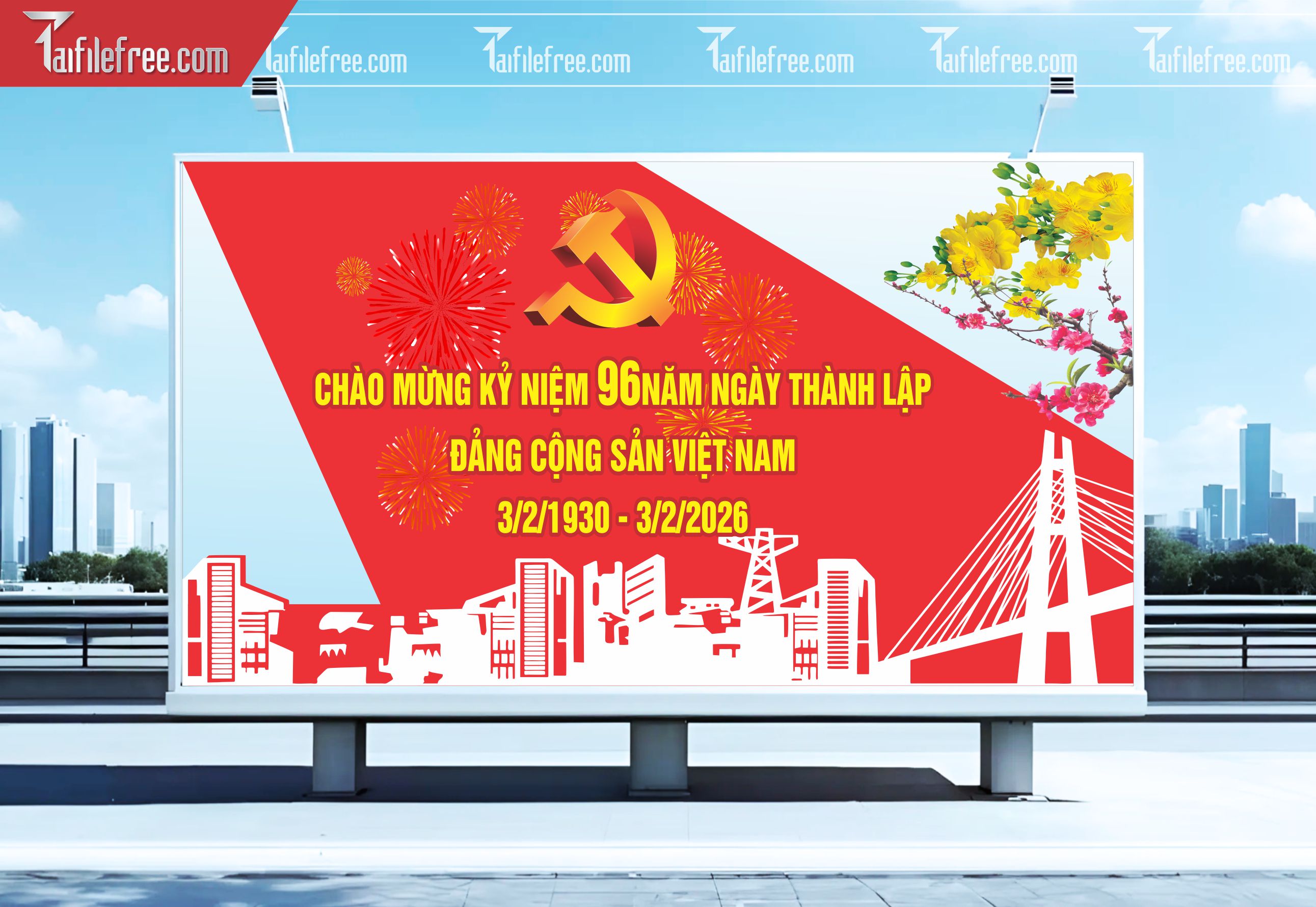 Mẫu Poster/Banner Chào Mừng Ngày Thành Lập Đảng_TD185