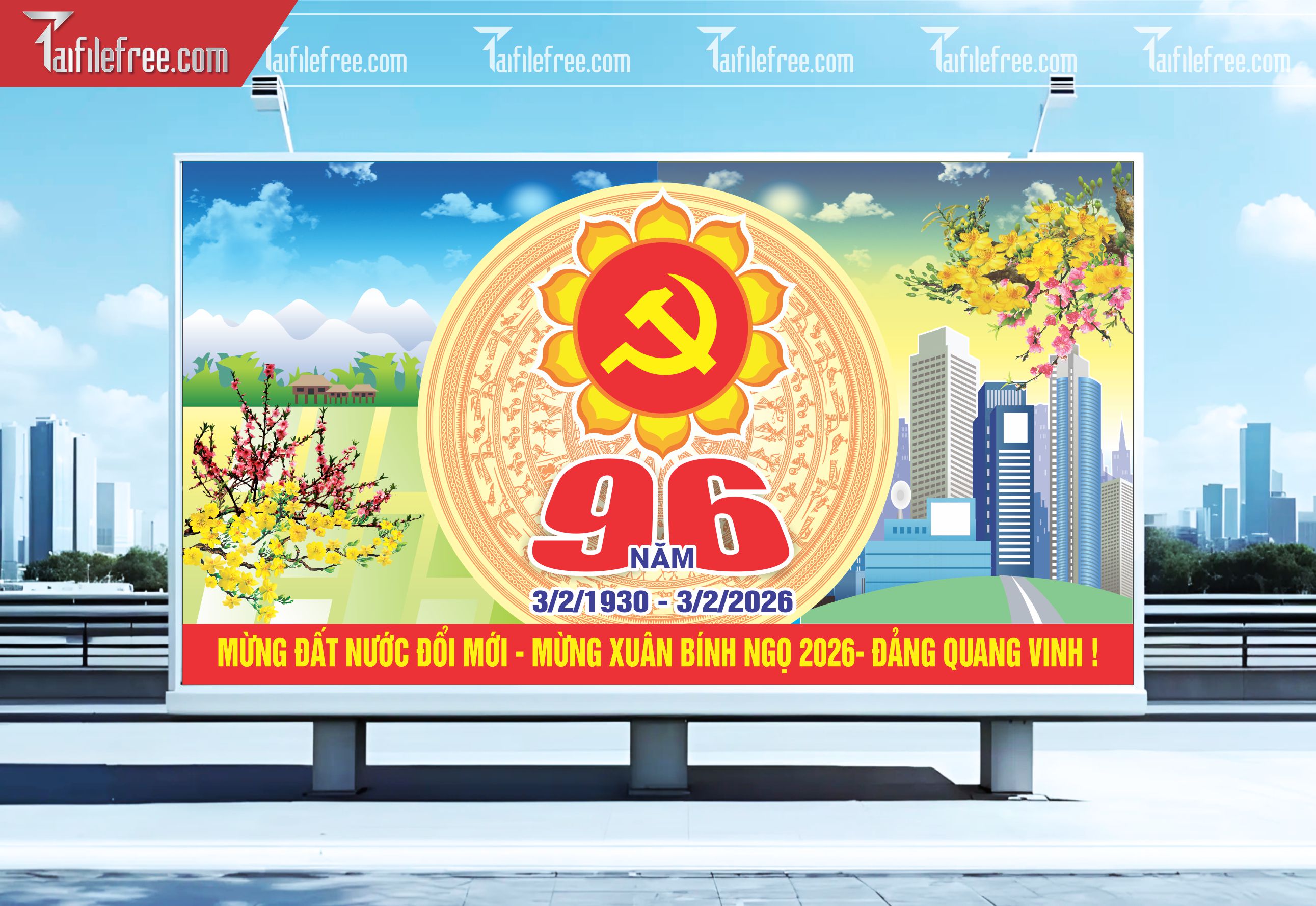 Mẫu Poster/Banner Chào Mừng Ngày Thành Lập Đảng_TD186