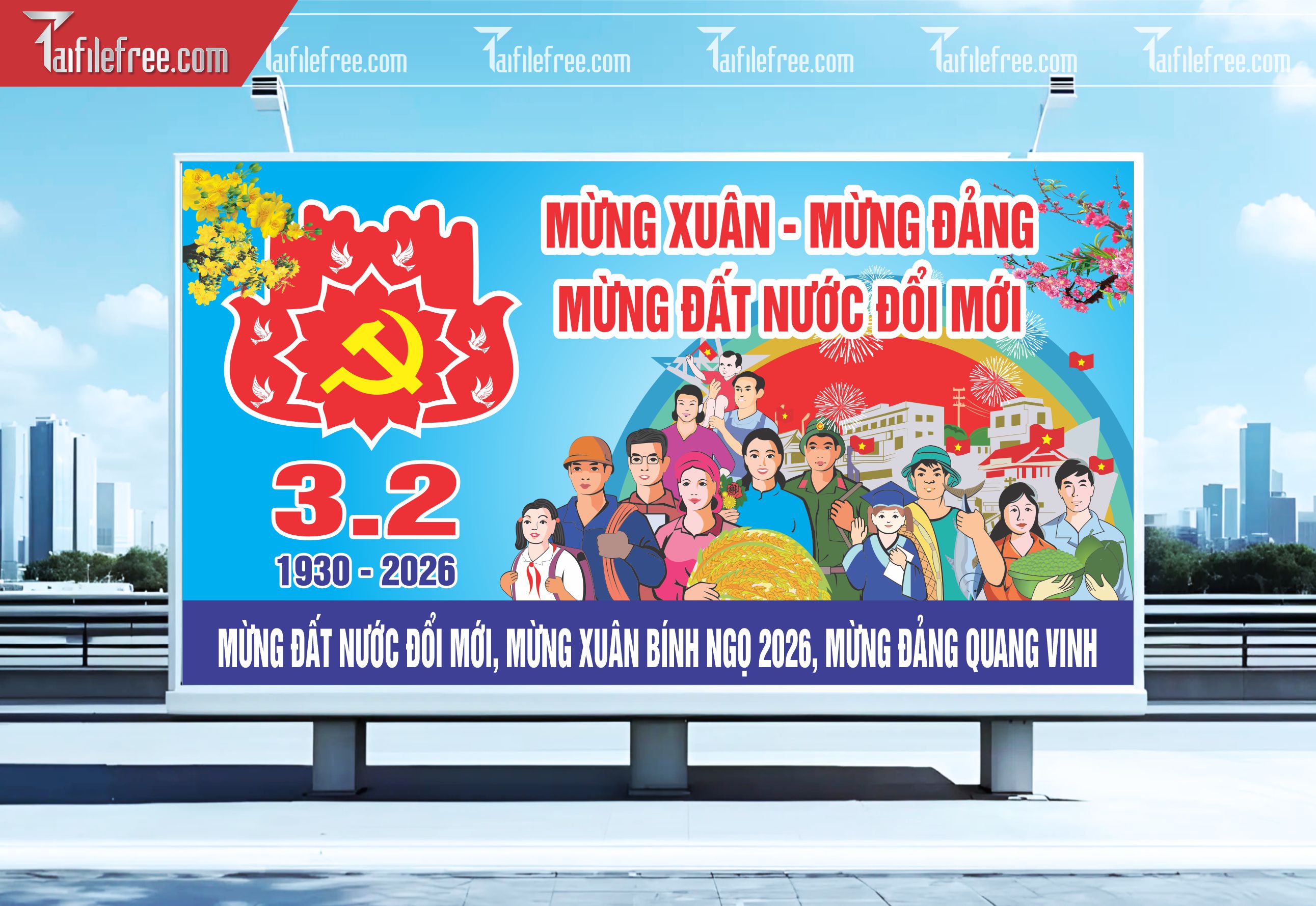 Mẫu Poster/Banner Chào Mừng Ngày Thành Lập Đảng_TD187