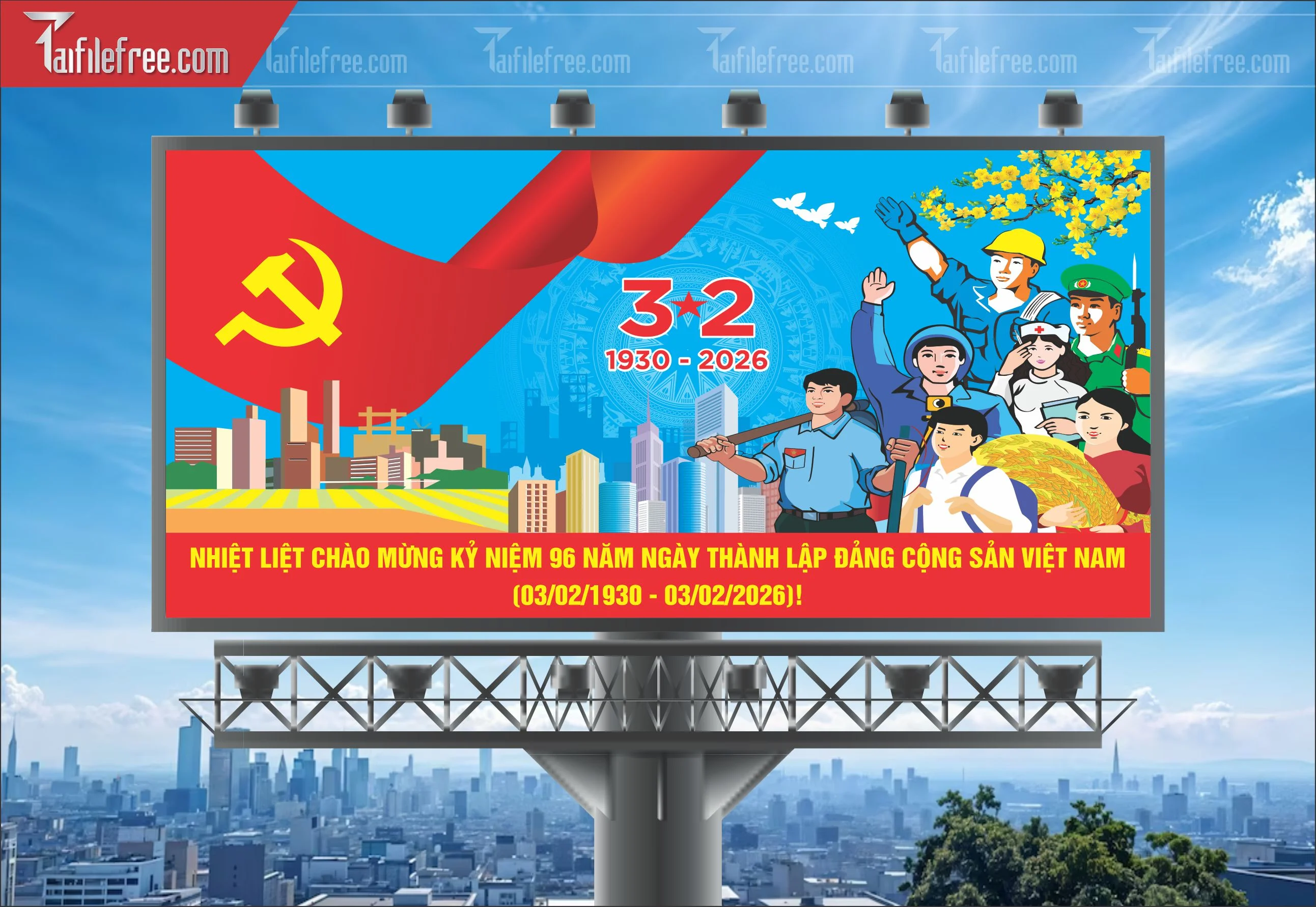 Mẫu Poster/Banner Chào Mừng Ngày Thành Lập Đảng_TD189