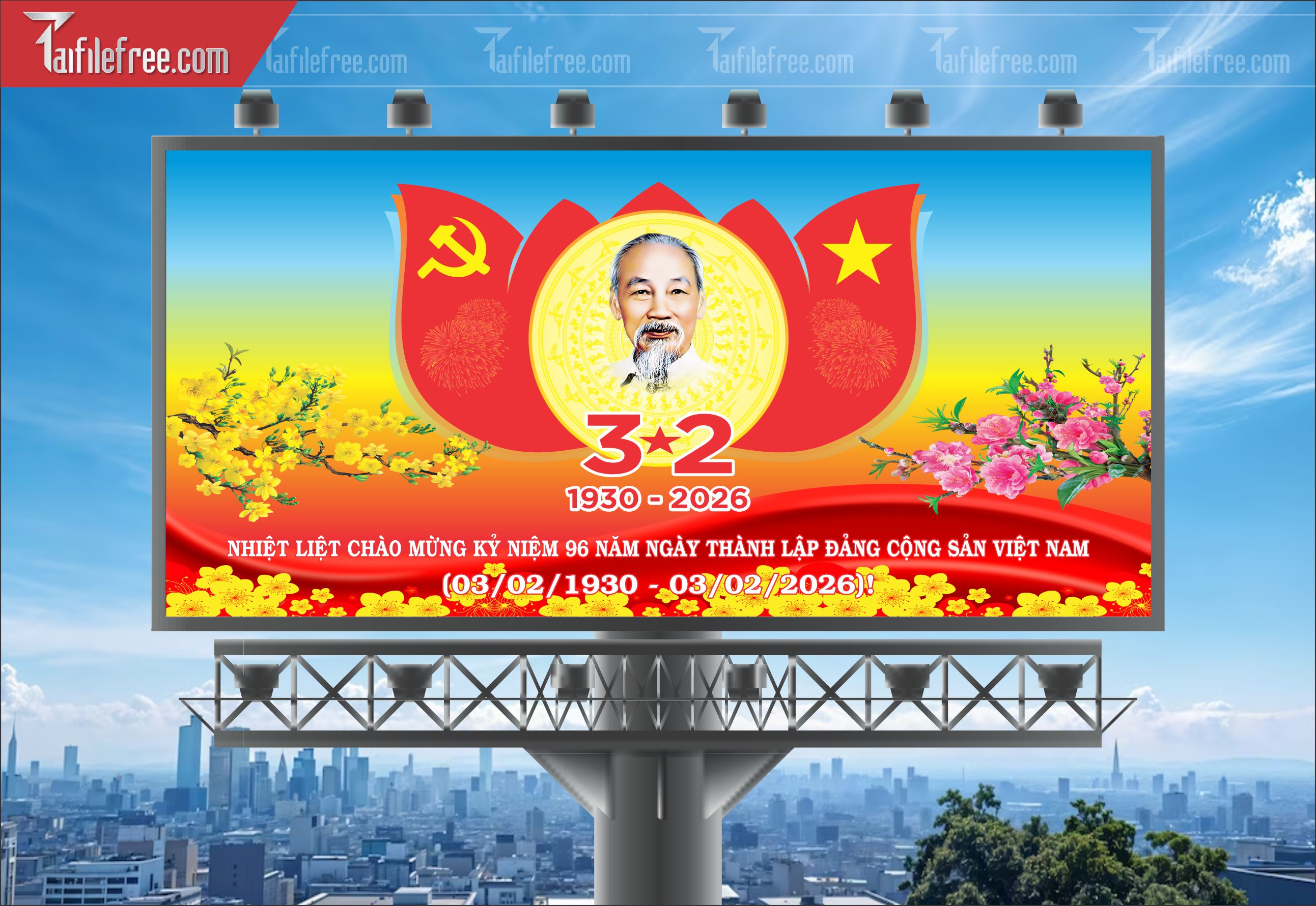 Mẫu Poster/Banner Chào Mừng Ngày Thành Lập Đảng_TD190