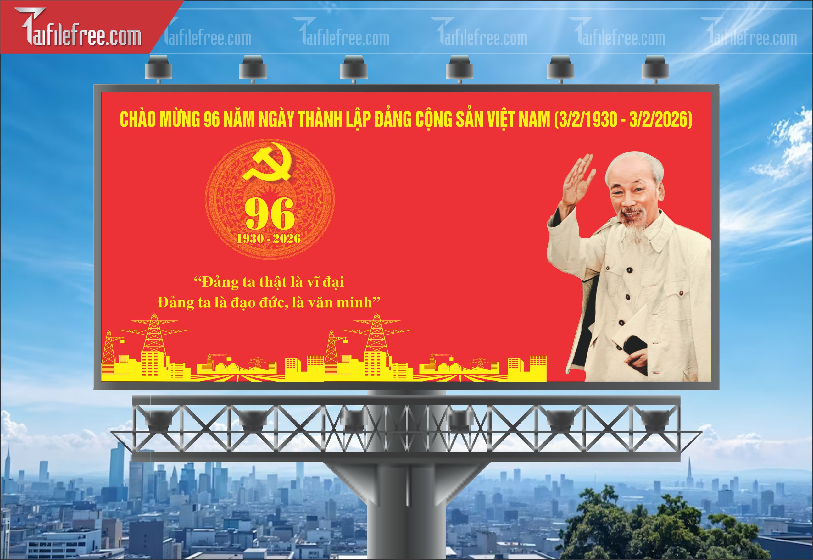 Mẫu Poster/Banner Chào Mừng Ngày Thành Lập Đảng_TD193