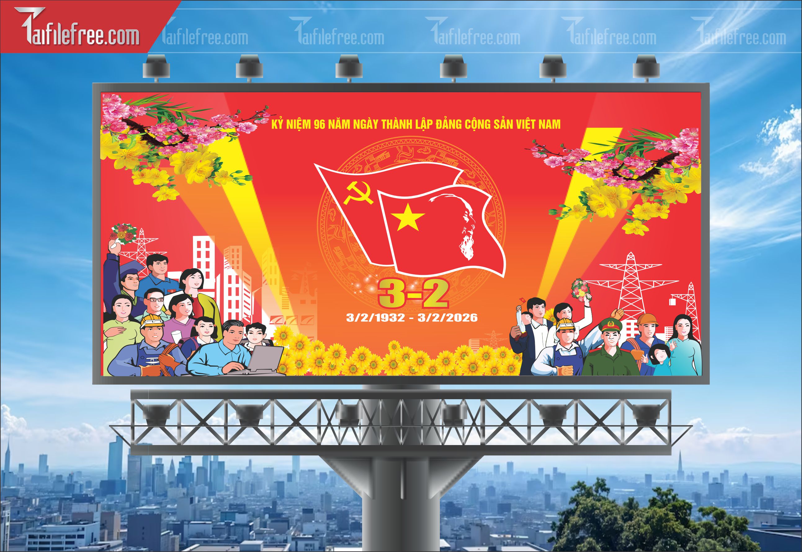 Mẫu Poster/Banner Chào Mừng Ngày Thành Lập Đảng_TD194