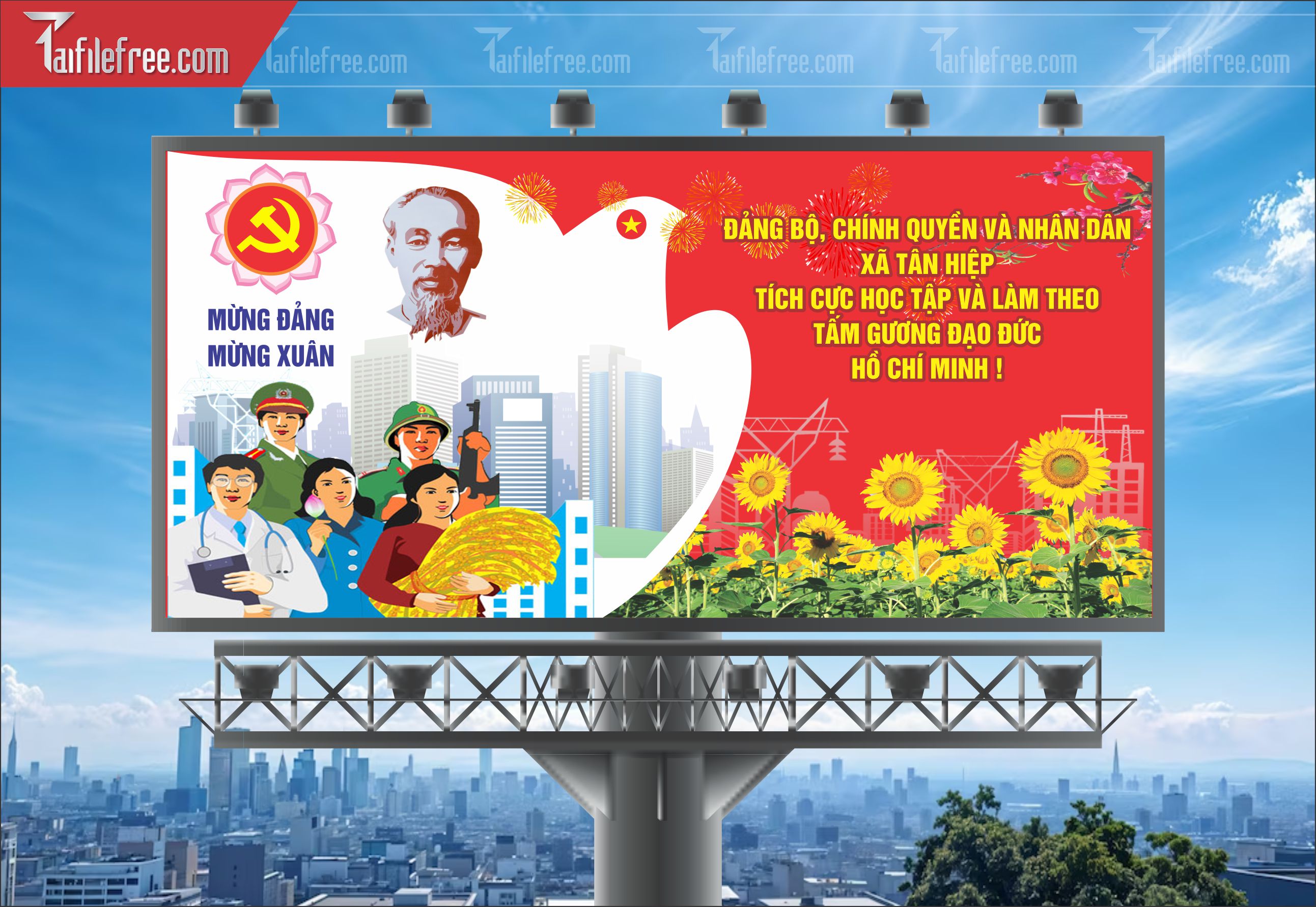 Mẫu Poster/Banner Học Tập Vàn Làm Theo Tư Tưởng, Đạo Đức Hồ Chí Minh_TD198