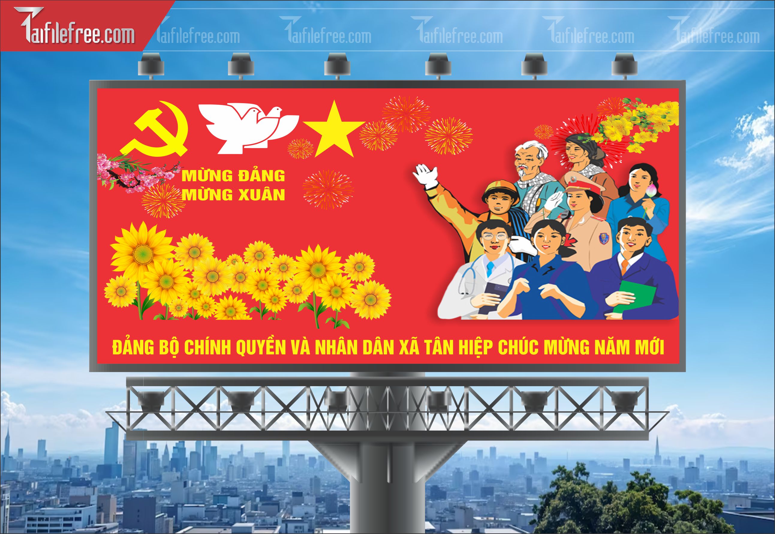 Mẫu Poster/Banner Mừng Đảng Mừng Xuân_TD199