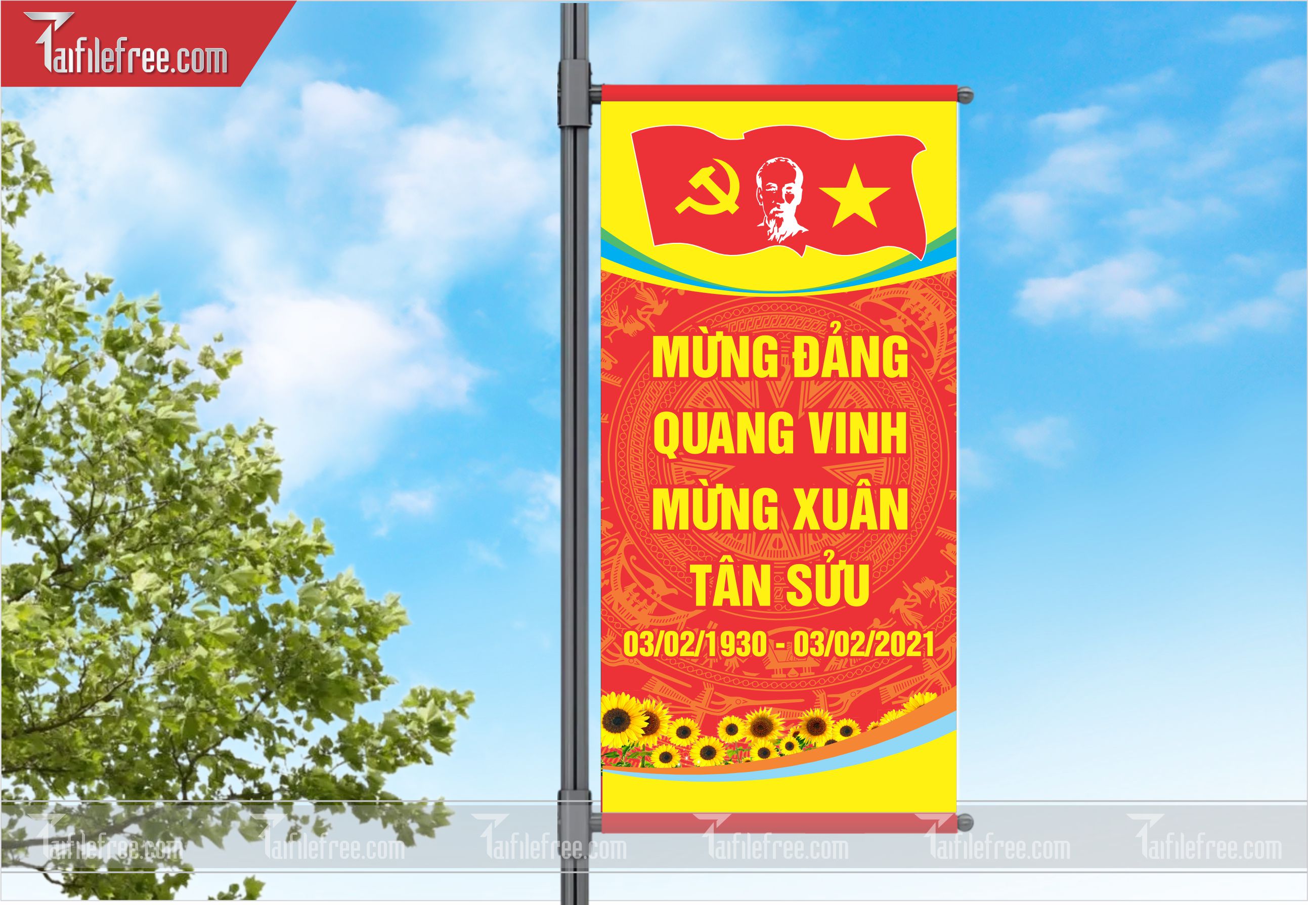 Phướn Cổ Động Mừng Đảng Mừng Xuân, Kỷ Niệm Ngày Thành Lập Đảng Cộng sản Việt Nam_TD20