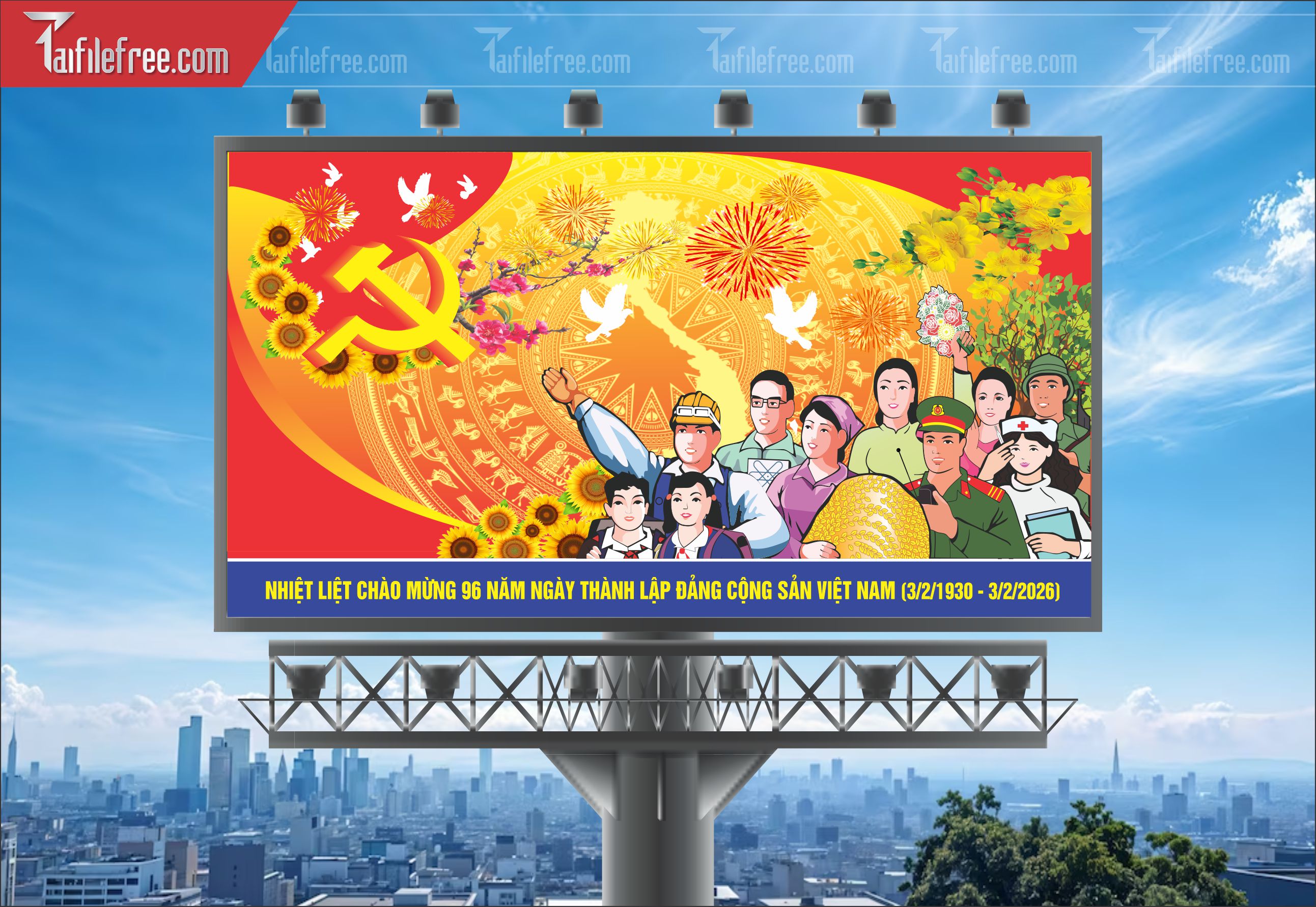Mẫu Poster/Banner Chào Mừng Ngày Thành Lập Đảng_TD200