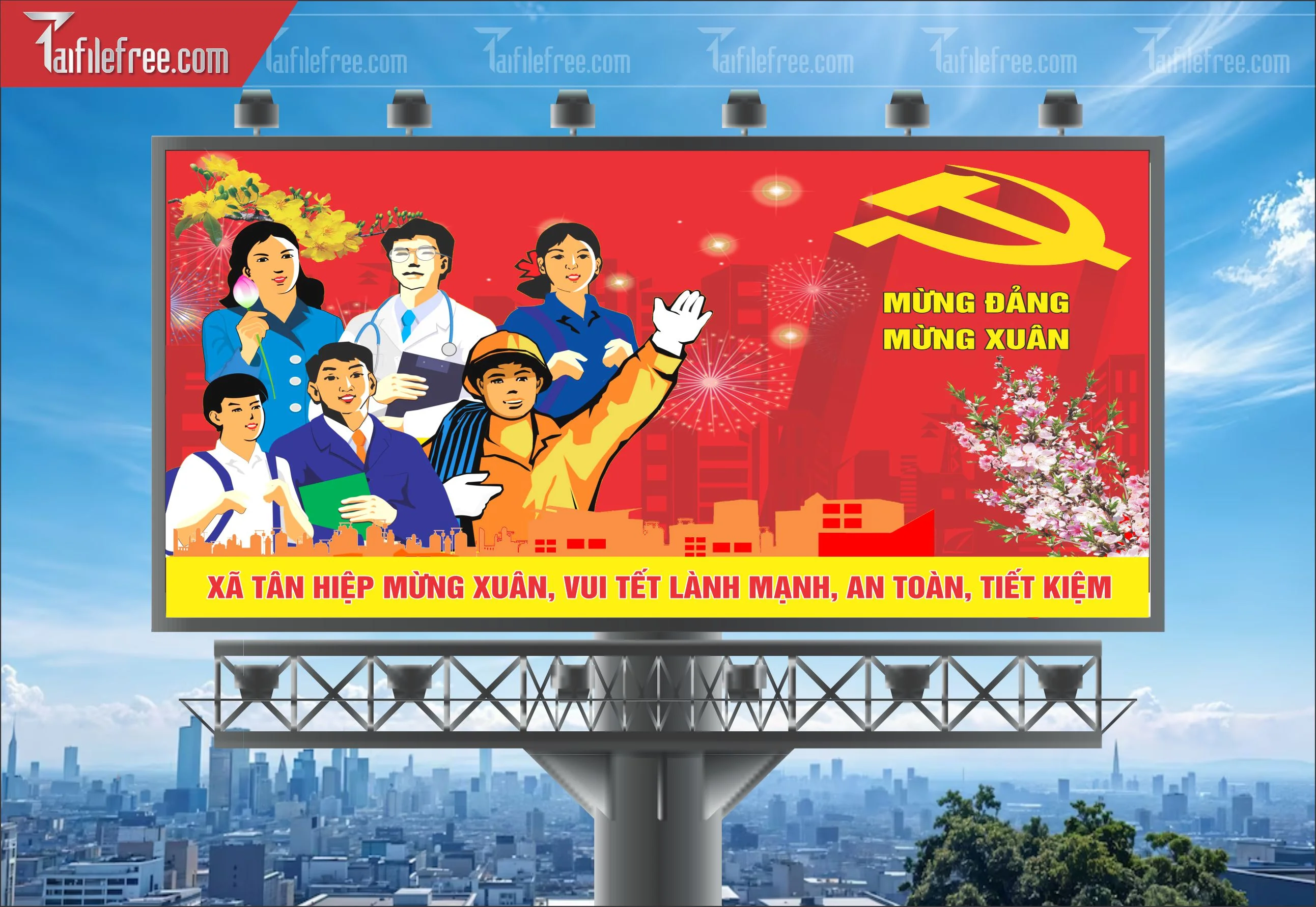 Mẫu Poster/Banner Mừng Đảng Mừng Xuân_TD201