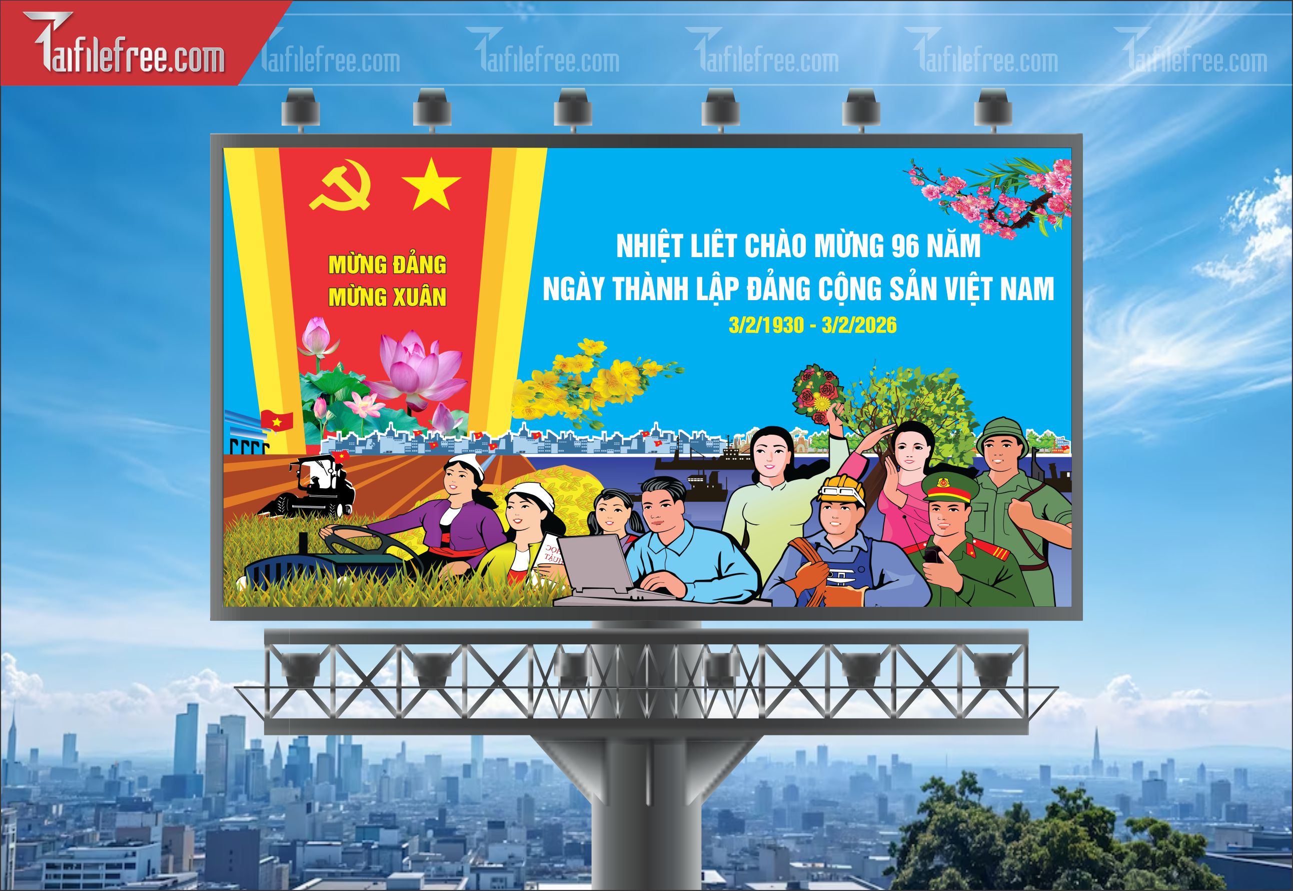 Mẫu Poster/Banner Chào Mừng Ngày Thành Lập Đảng_TD202