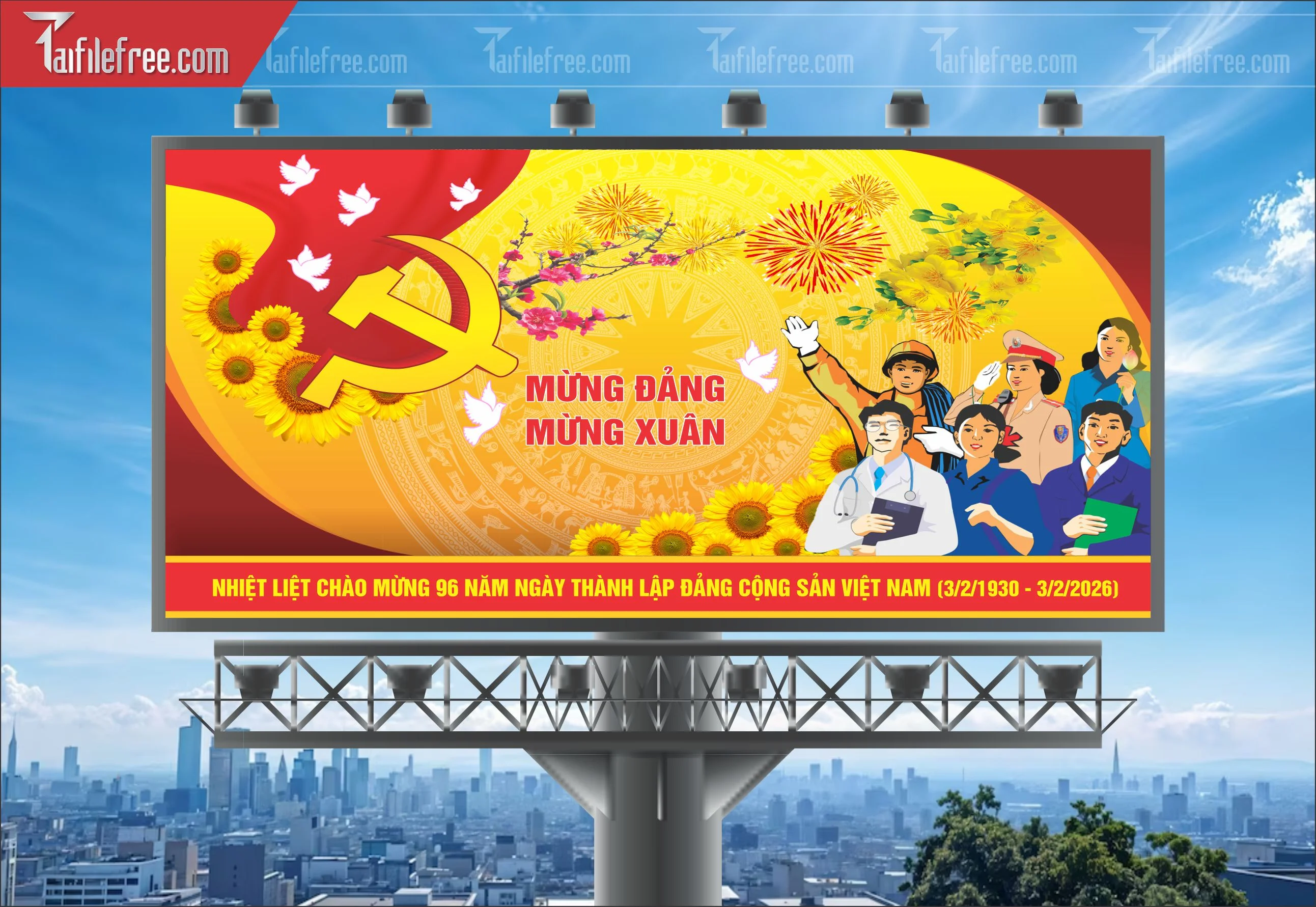 Mẫu Poster/Banner Chào Mừng Ngày Thành Lập Đảng_TD203
