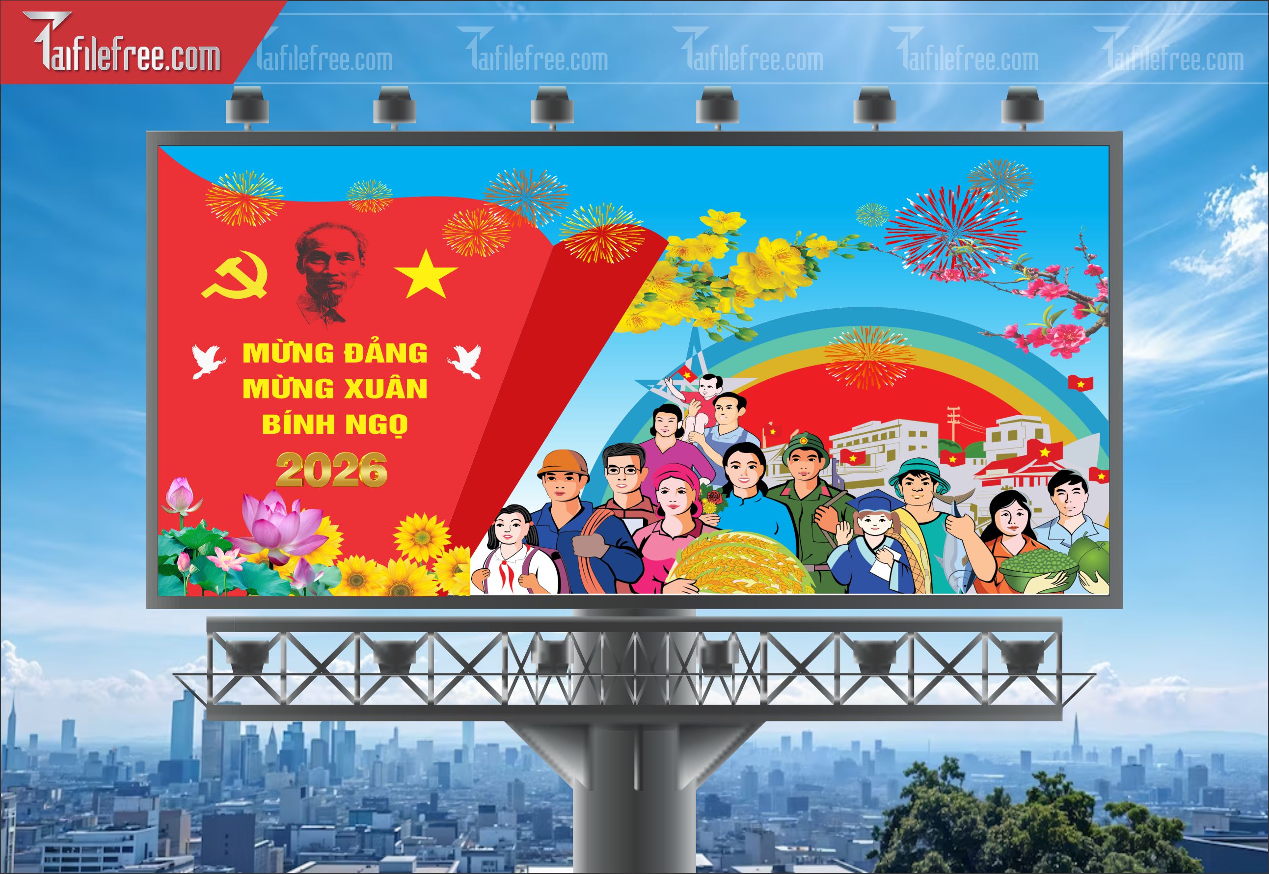Mẫu Poster/Banner Mừng Đảng Mừng Xuân_TD204