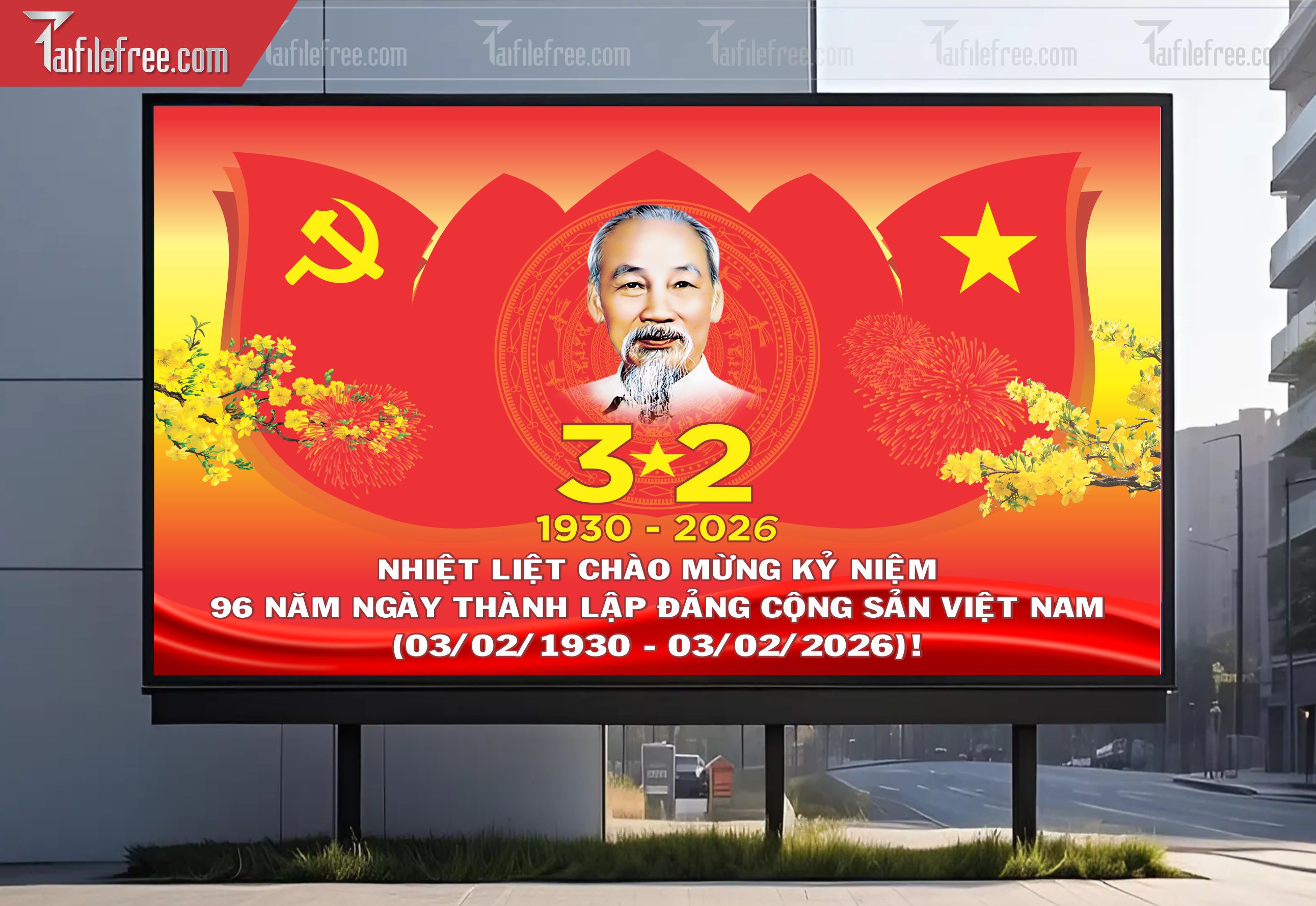 Mẫu Poster/Banner Chào Mừng Ngày Thành Lập Đảng_TD205