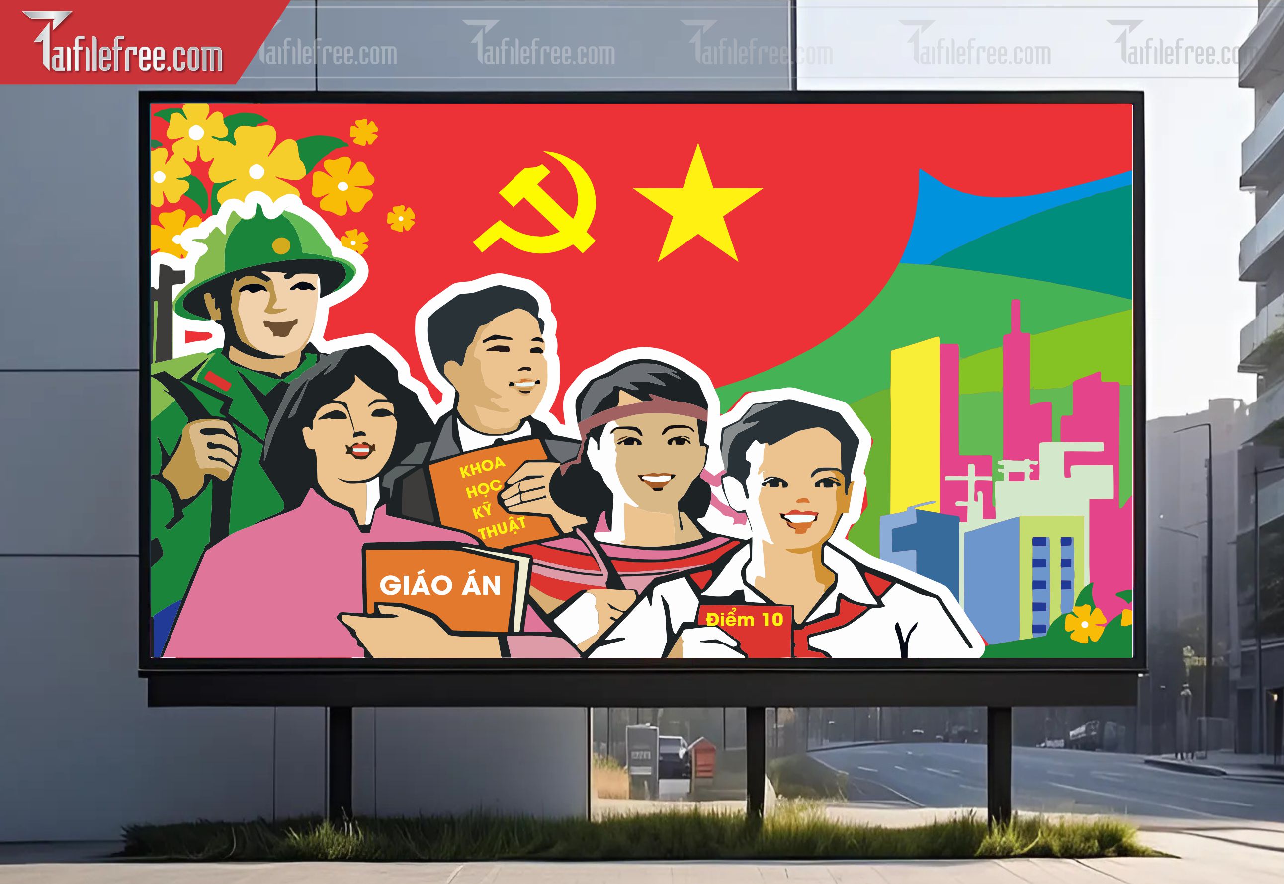 Mẫu Poster/Banner Chào Mừng Ngày Thành Lập Đảng_TD208