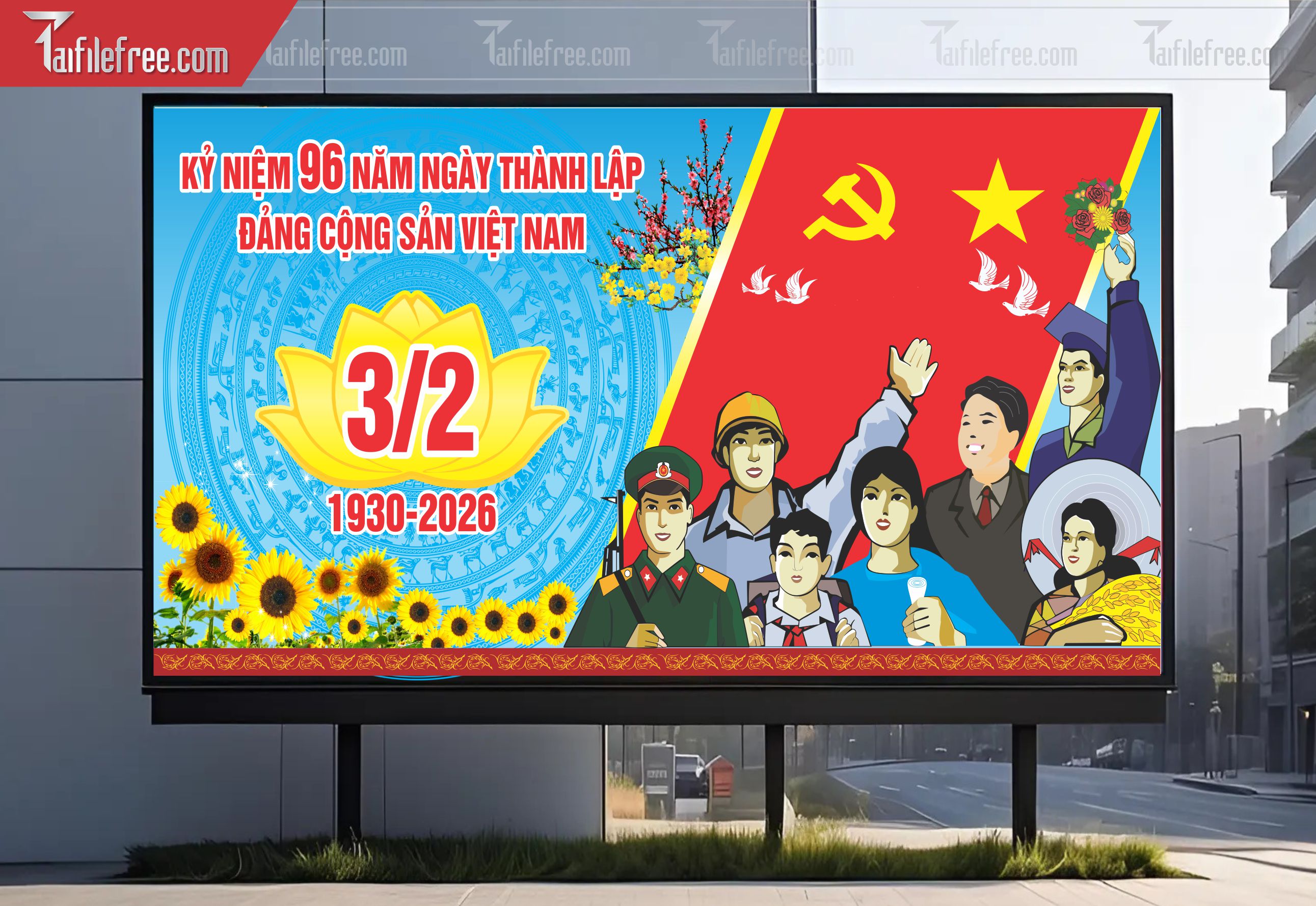 Mẫu Poster/Banner Chào Mừng Ngày Thành Lập Đảng_TD209