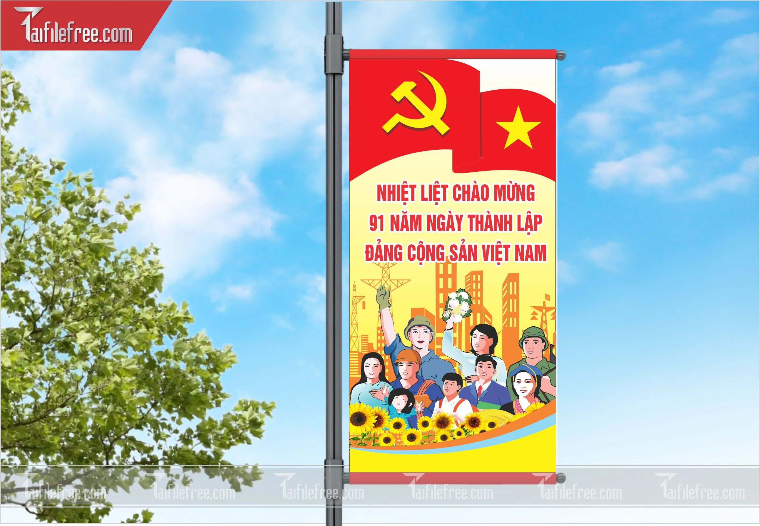 Phướn Cổ Động Mừng Đảng Mừng Xuân, Kỷ Niệm Ngày Thành Lập Đảng Cộng sản Việt Nam_TD21