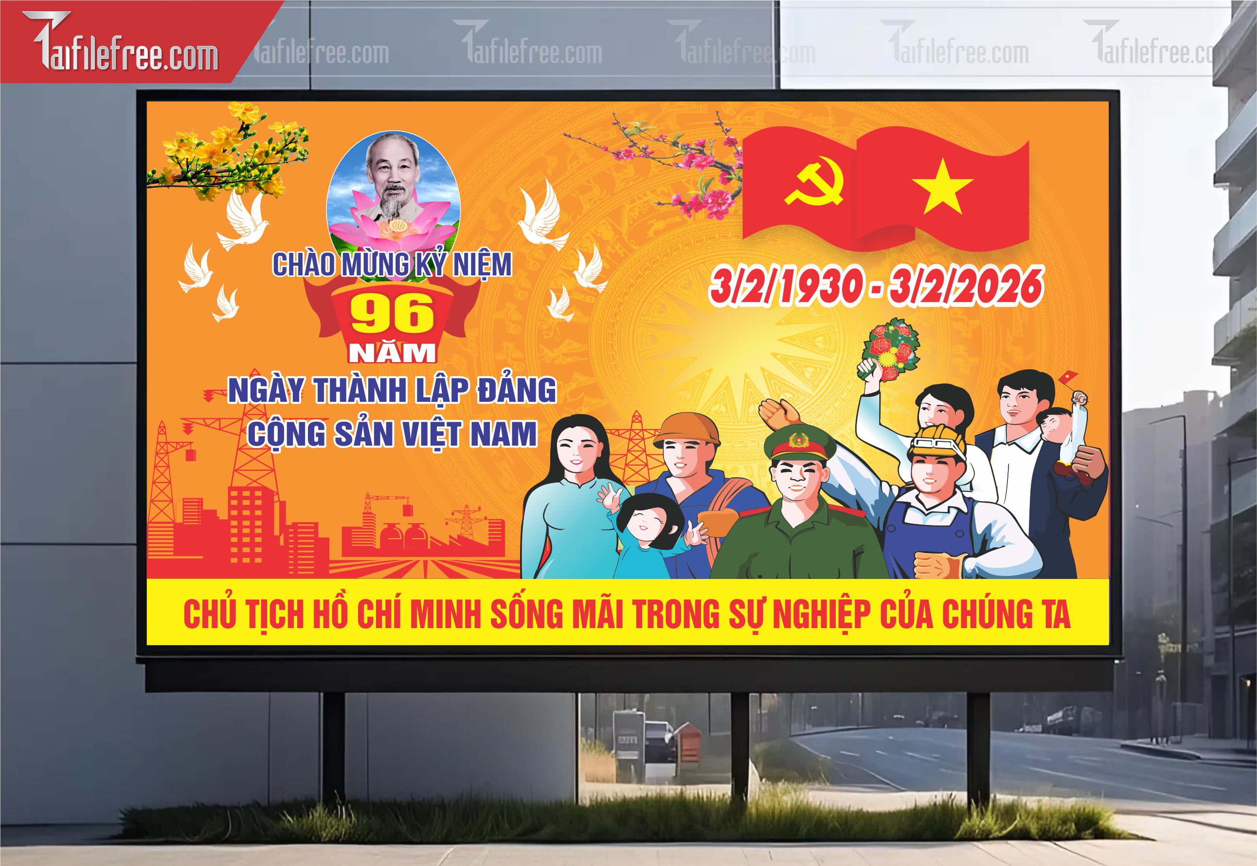 Mẫu Poster/Banner Chào Mừng Ngày Thành Lập Đảng_TD210