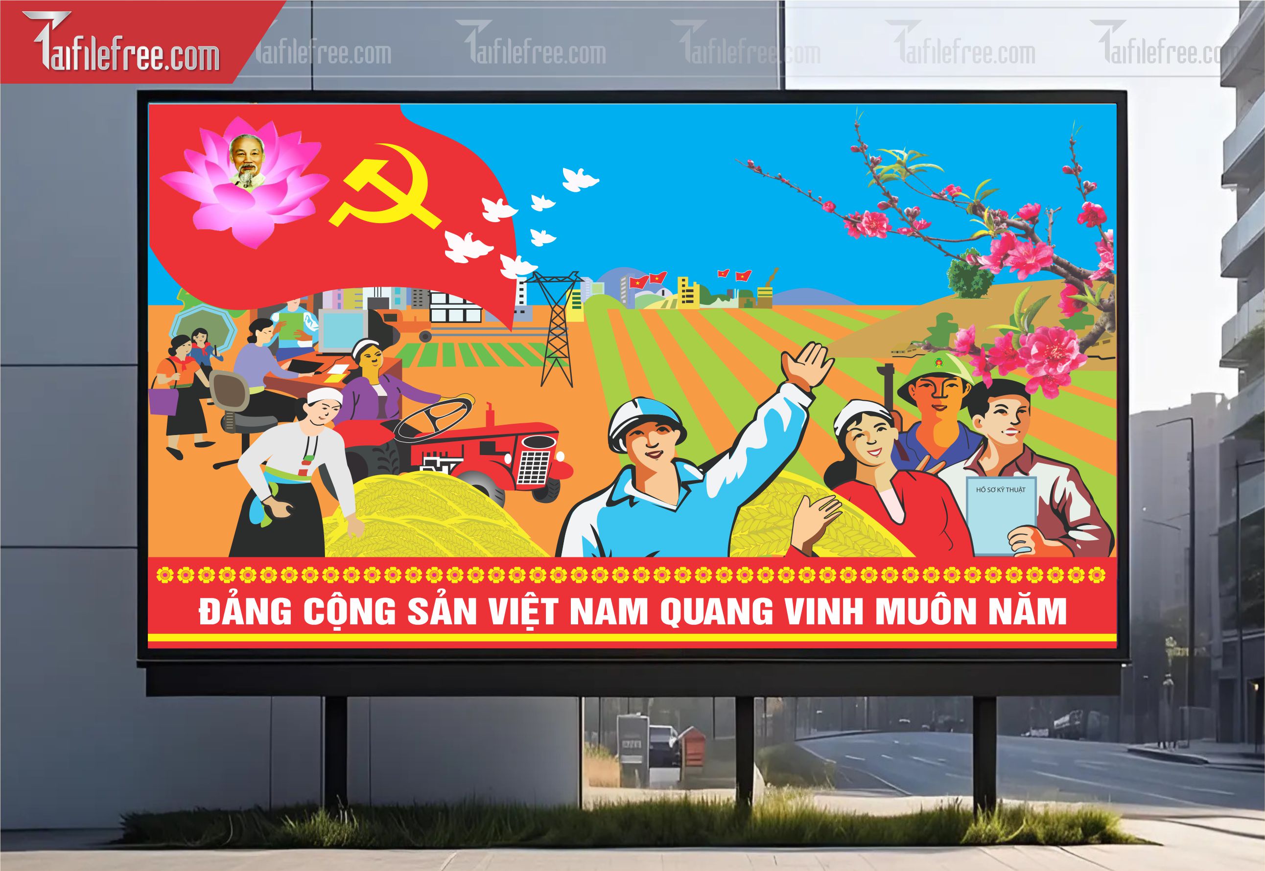 Mẫu Poster/Banner Đảng Cộng Sản Việt Nam Muôn Năm_TD211