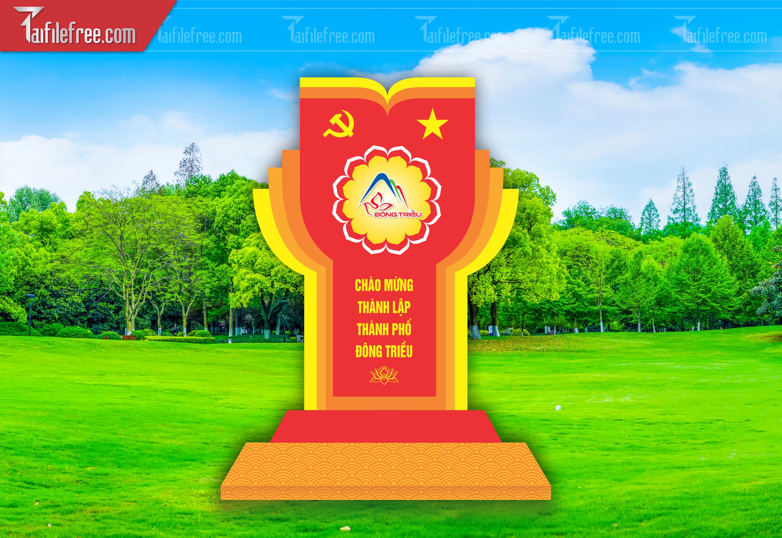 Bục Cổ Động Chào Mừng Thành Lập Thành Phố__TD212