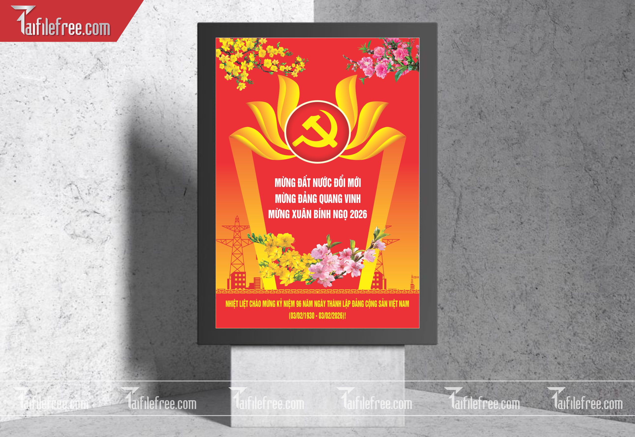 Mẫu Poster/Banner Mừng Đảng Mừng Xuân_TD213