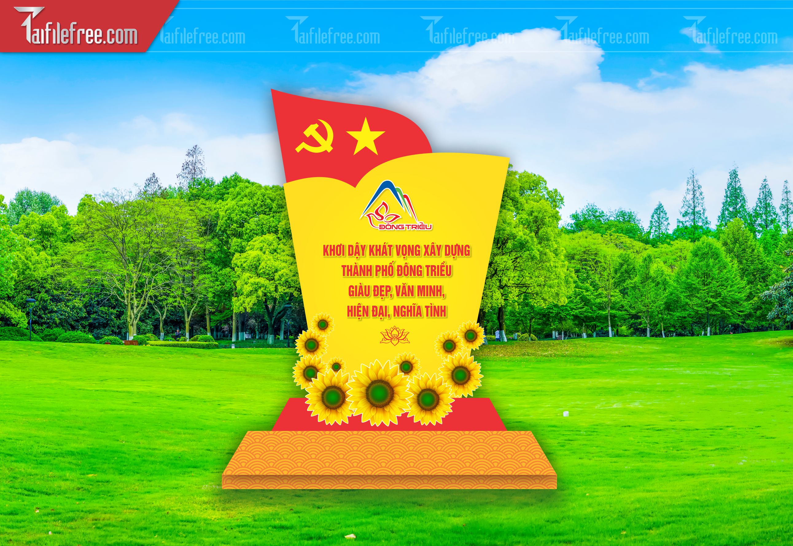 Bục Cổ Động Chào Mừng Thành Lập Thành Phố__TD216