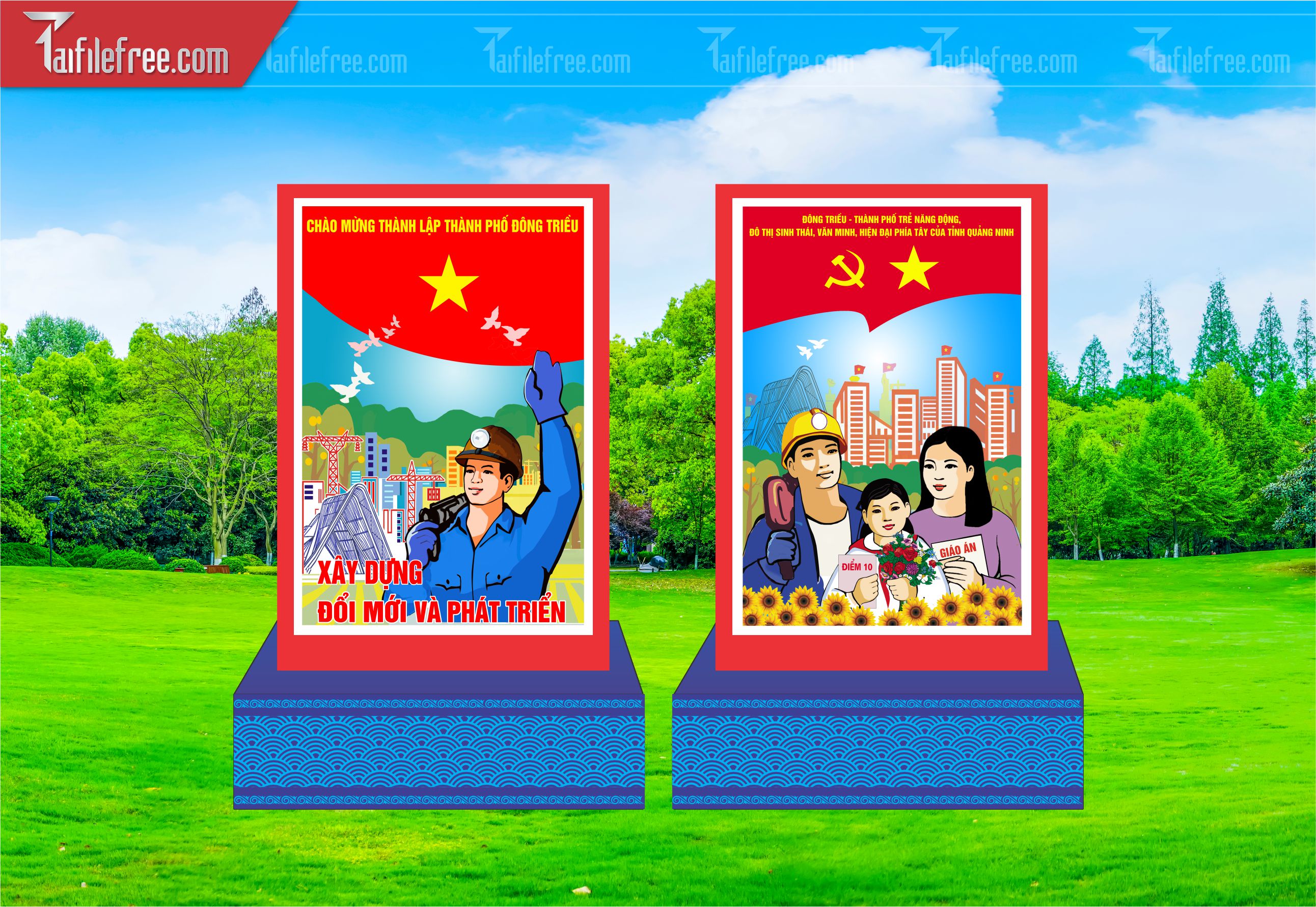 Bục Cổ Động Chào Mừng Thành Lập Thành Phố__TD221