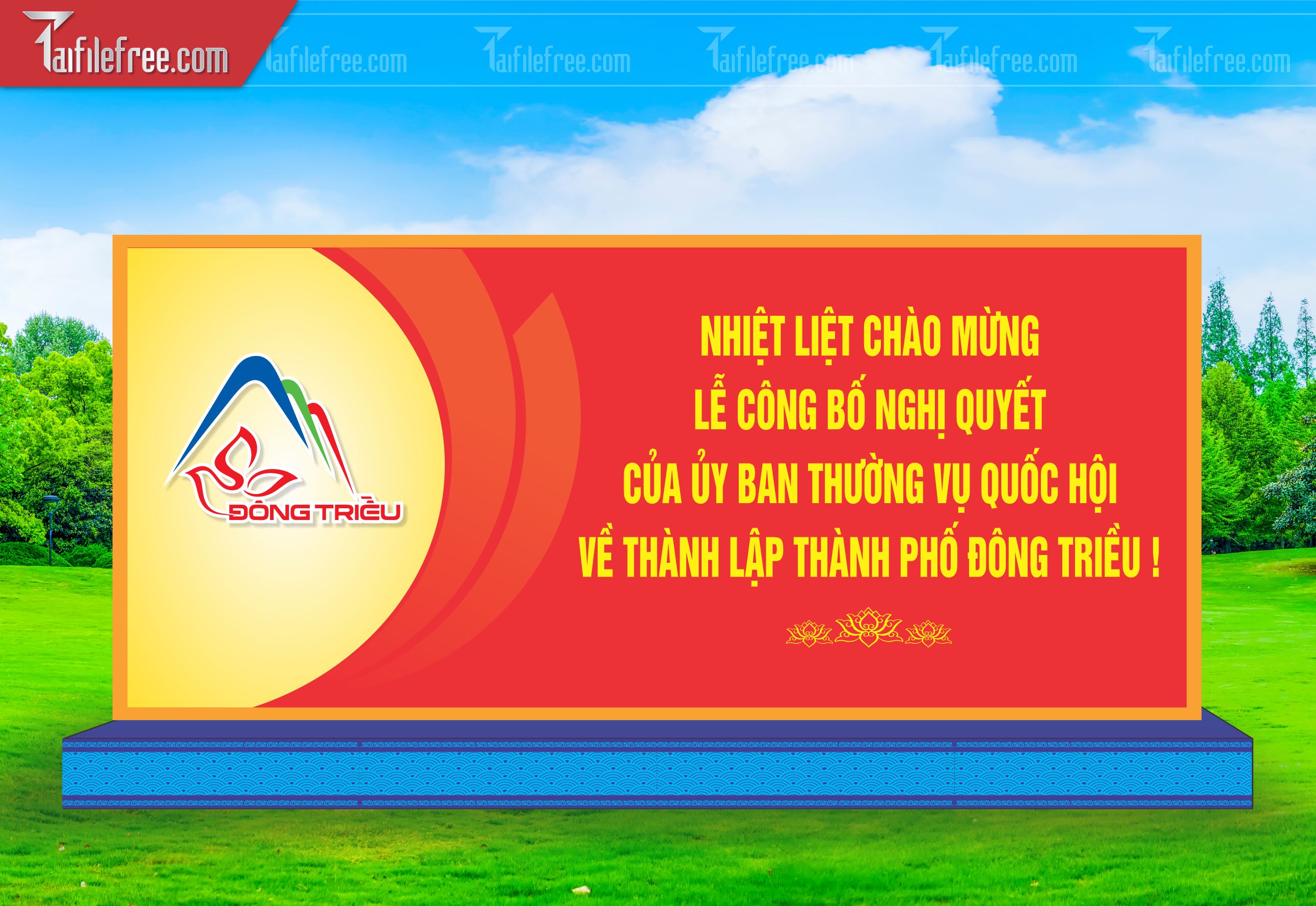 Bục Cổ Động Chào Mừng Thành Lập Thành Phố__TD223