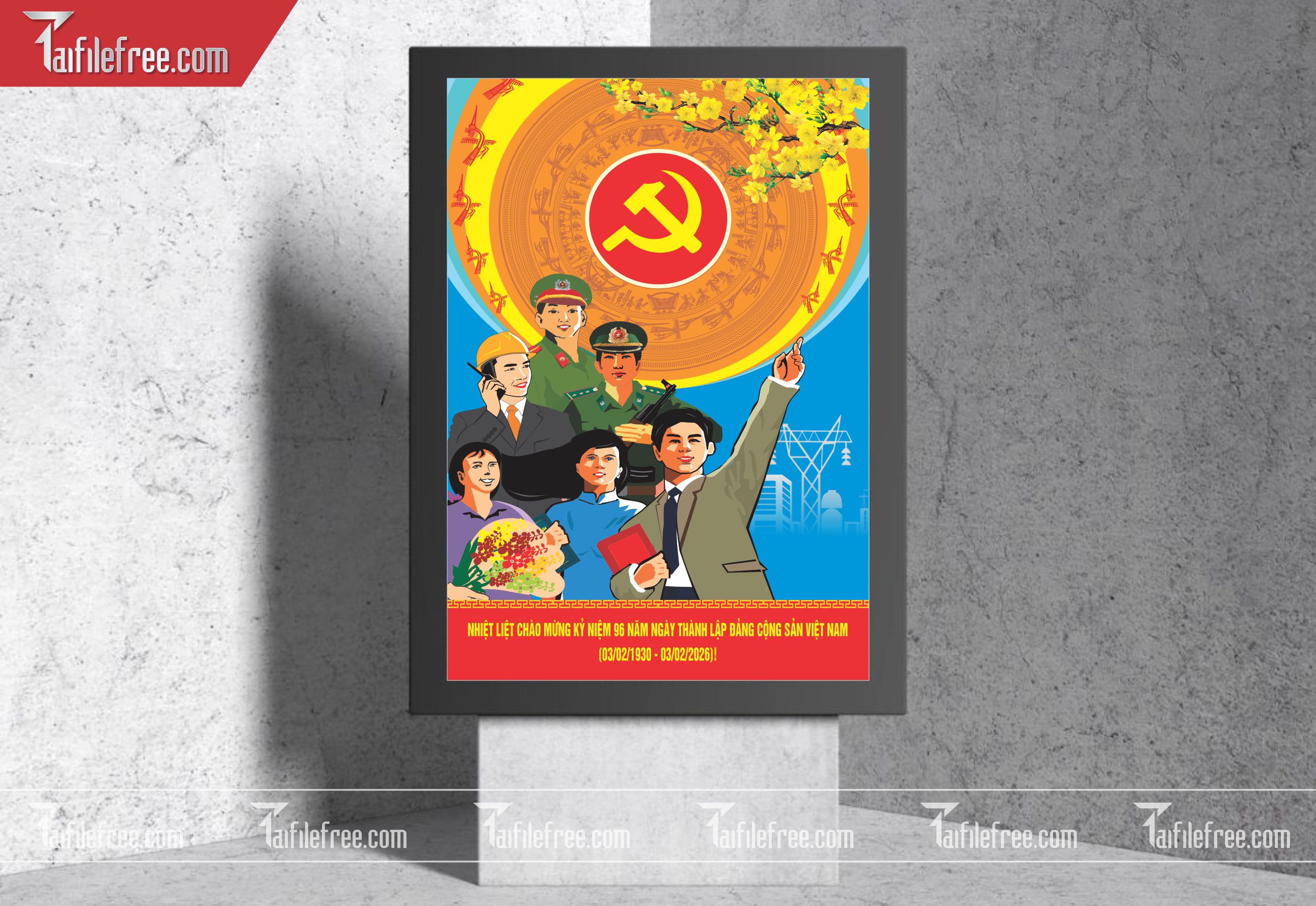 Mẫu Poster/Banner Chào Mừng Ngày Thành Lập Đảng_TD227
