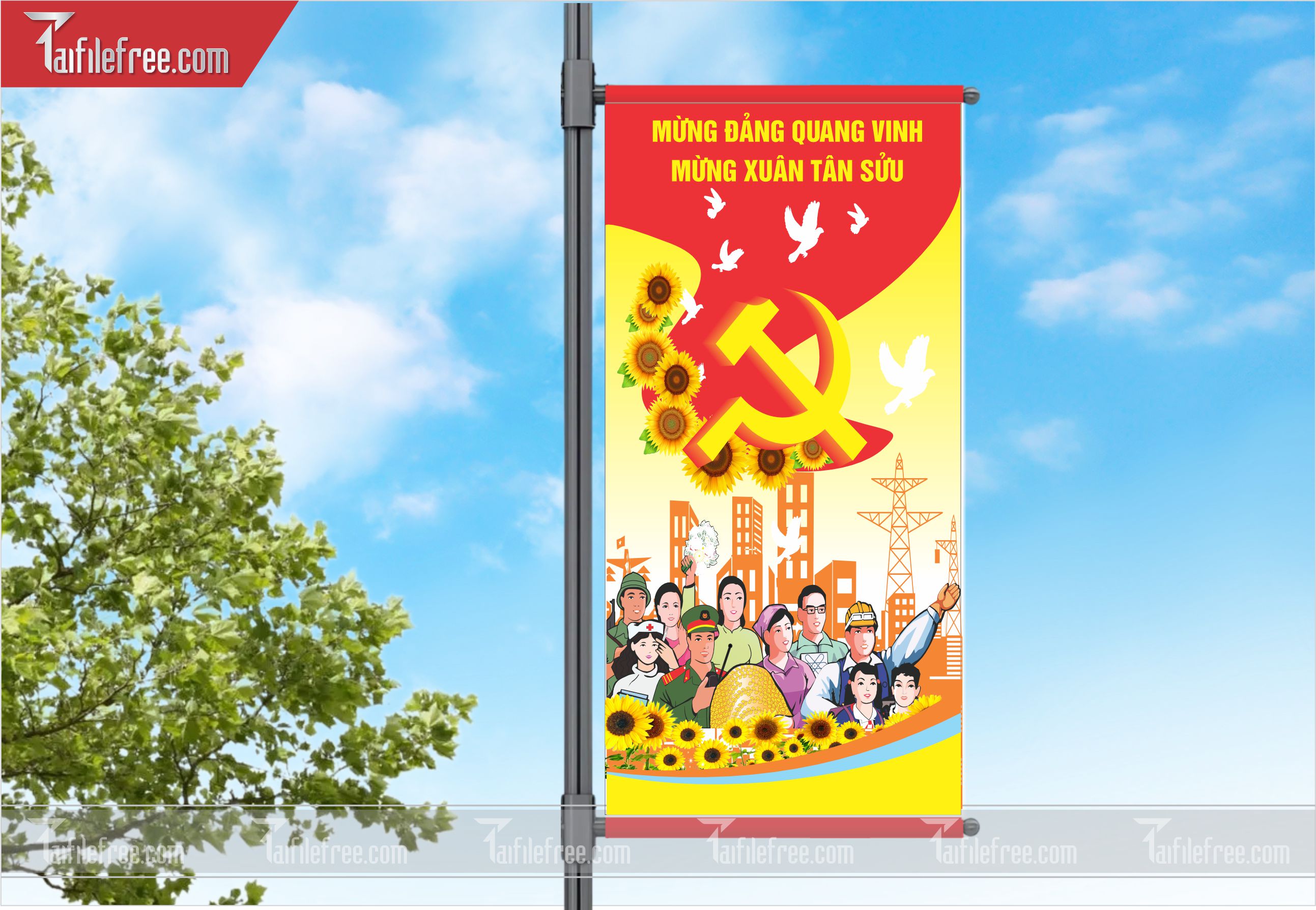 Phướn Cổ Động Mừng Đảng Mừng Xuân, Kỷ Niệm Ngày Thành Lập Đảng Cộng sản Việt Nam_TD23