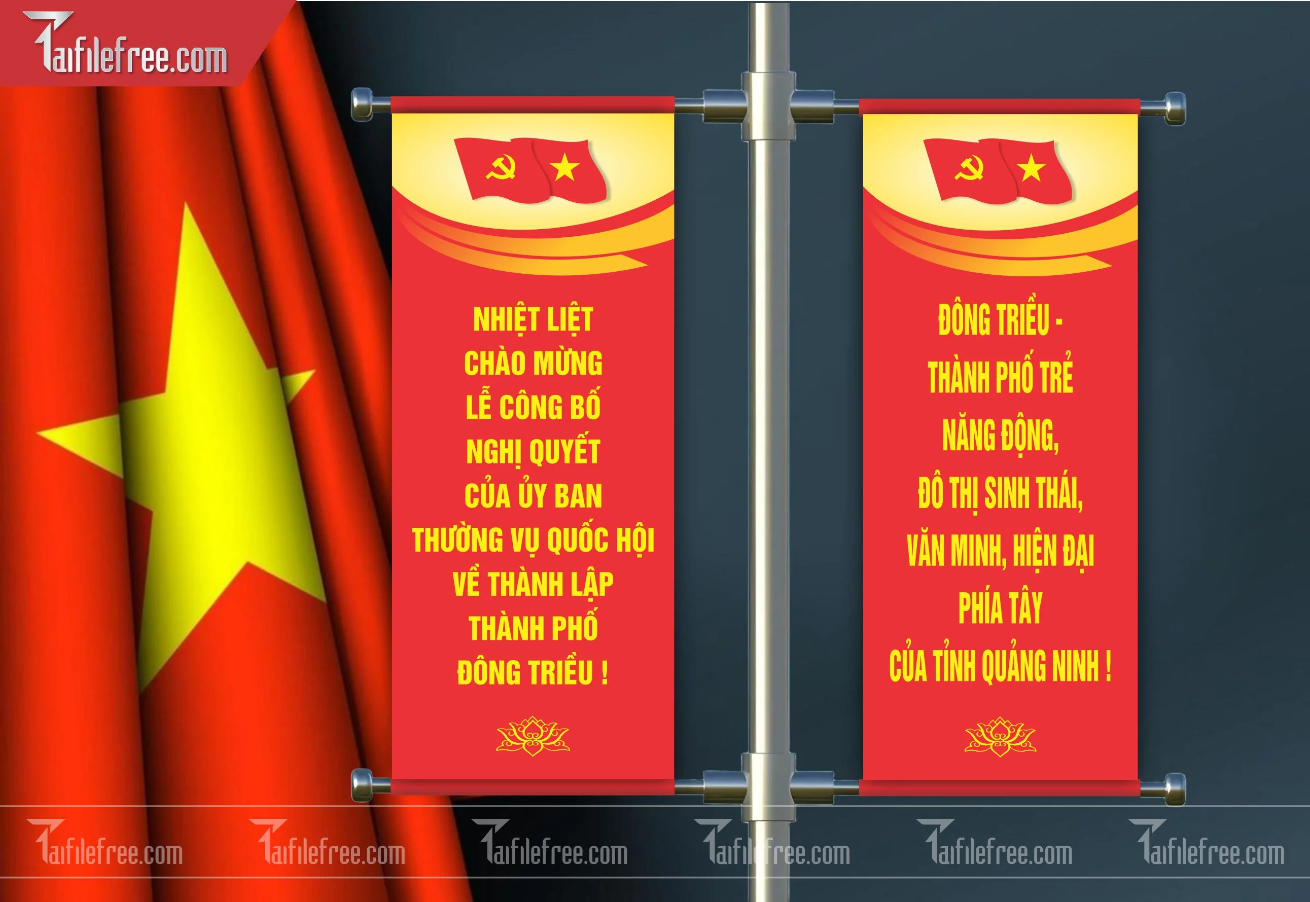 Banner Cổ Động Chào Mừng Thành Lập Thành Phố__TD231