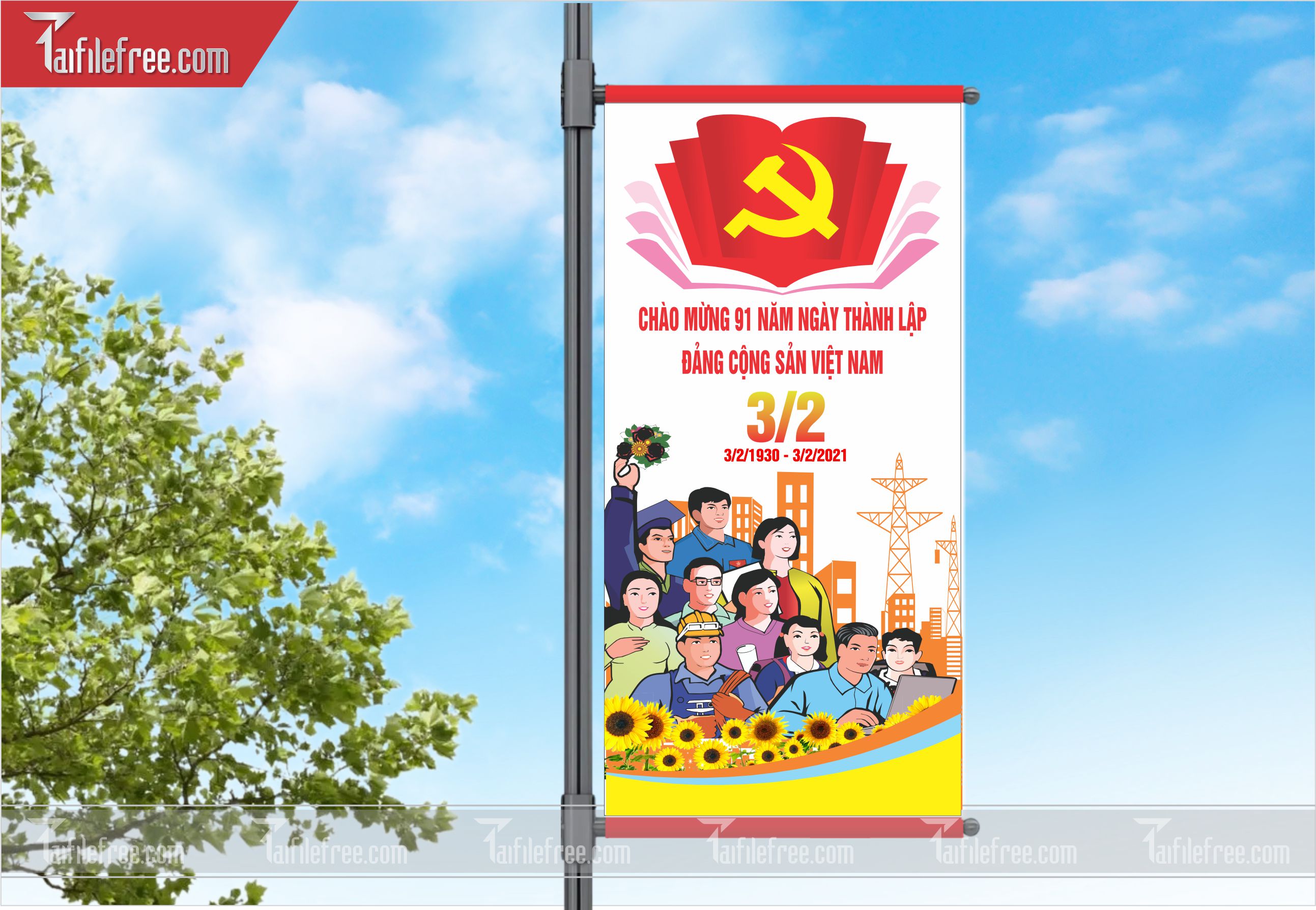 Phướn Cổ Động Mừng Đảng Mừng Xuân, Kỷ Niệm Ngày Thành Lập Đảng Cộng sản Việt Nam_TD24