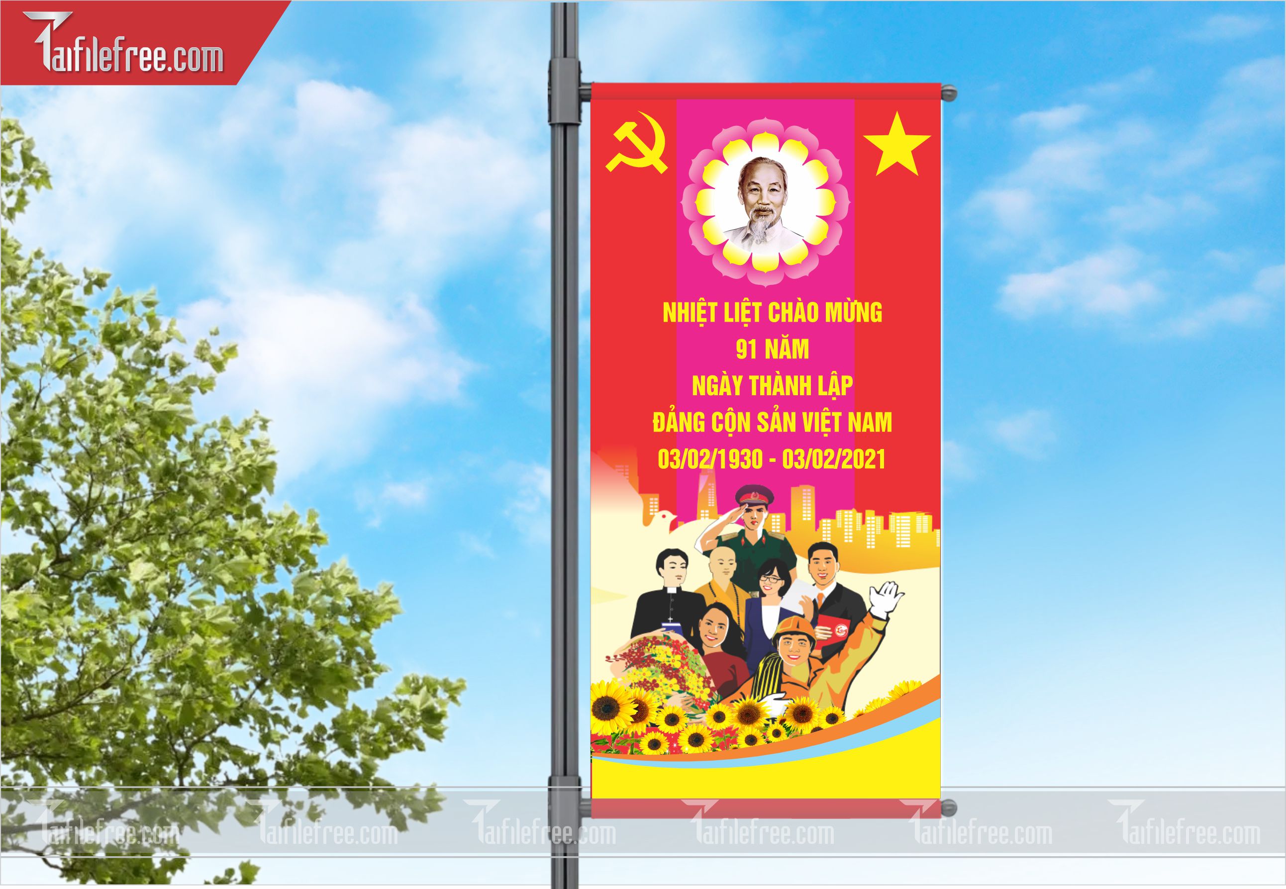 Phướn, Tranh Cổ Động Mừng Đảng Mừng Xuân, Kỷ Niệm Ngày Thành Lập Đảng Cộng sản Việt Nam_TD27