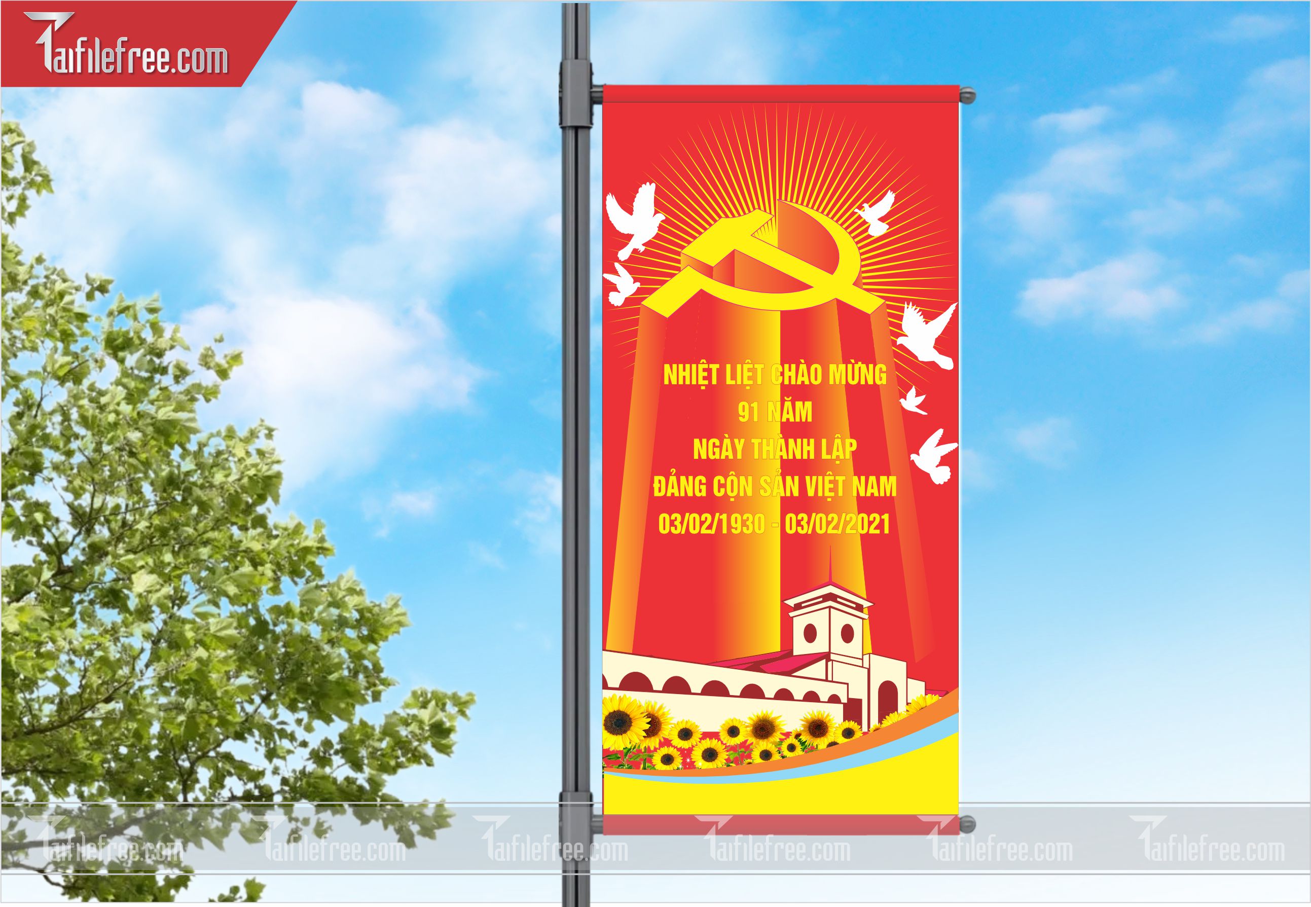 Phướn, Tranh Cổ Động Mừng Đảng Mừng Xuân, Kỷ Niệm Ngày Thành Lập Đảng Cộng sản Việt Nam_TD28