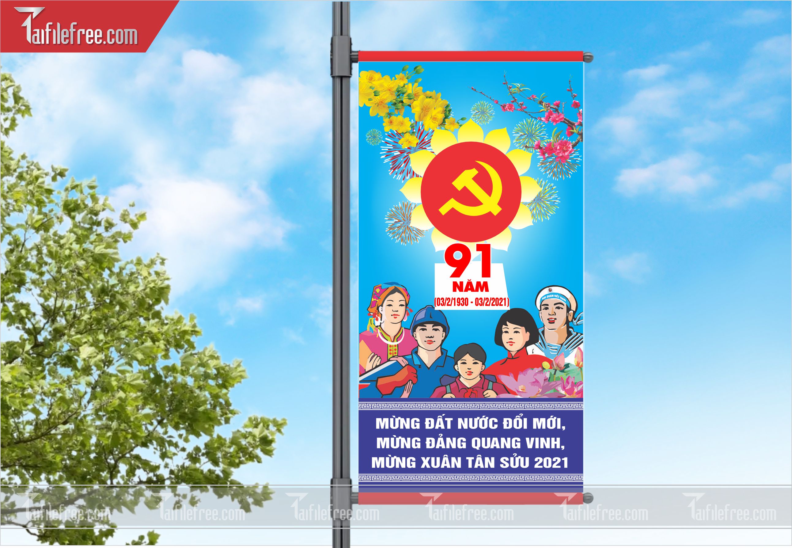 Phướn, Tranh Cổ Động Mừng Đảng Mừng Xuân, Kỷ Niệm Ngày Thành Lập Đảng Cộng sản Việt Nam_TD39