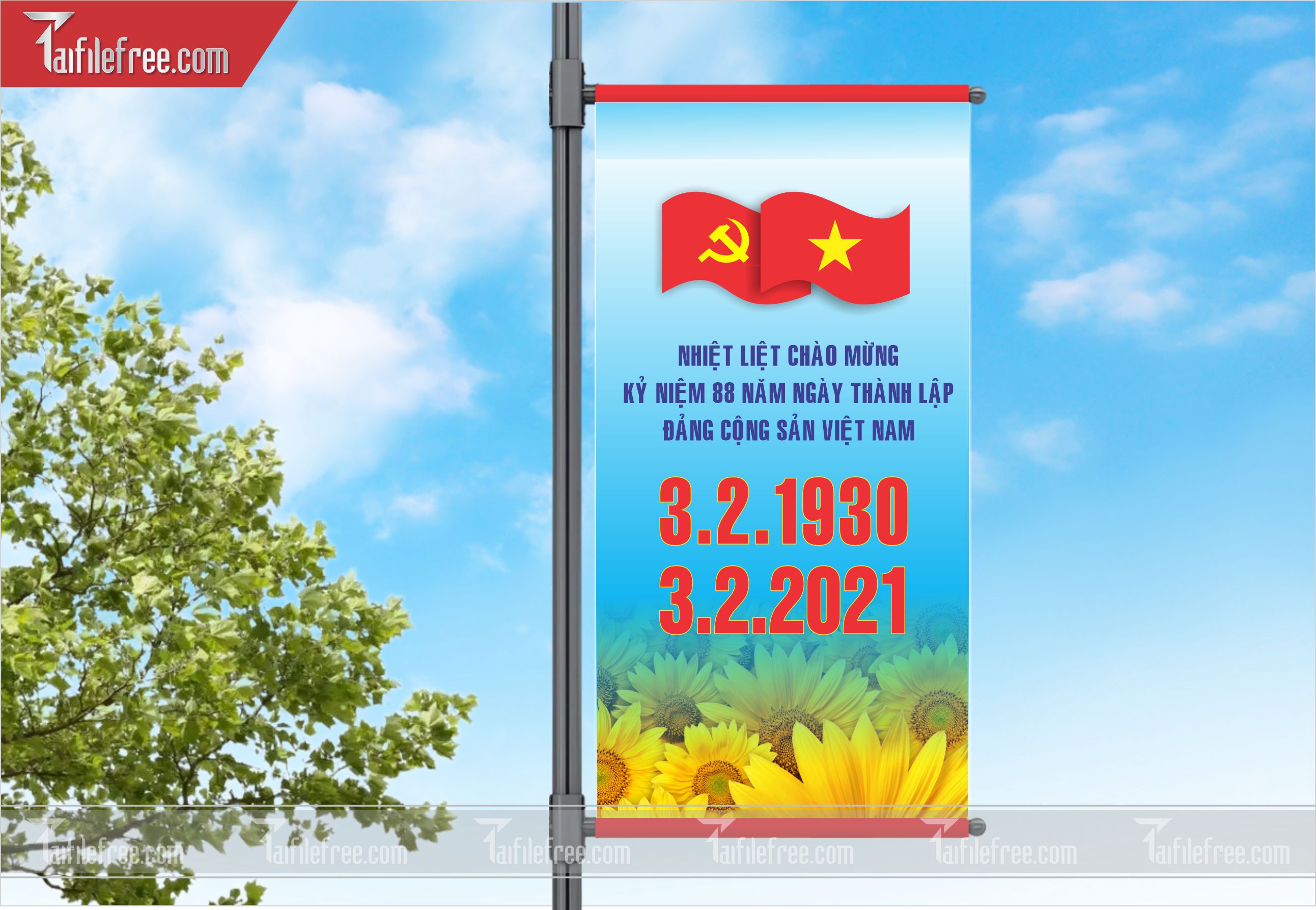 Phướn, Tranh Cổ Động Mừng Đảng Mừng Xuân, Kỷ Niệm Ngày Thành Lập Đảng Cộng sản Việt Nam_TD44