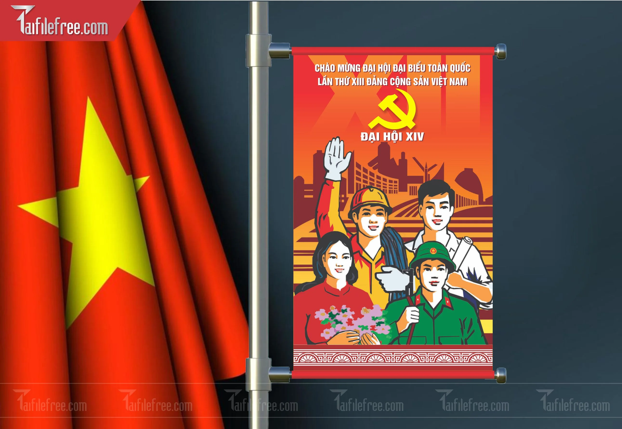 Mẫu Backdrop/Banner Đại Hội Đảng Bộ_TD50