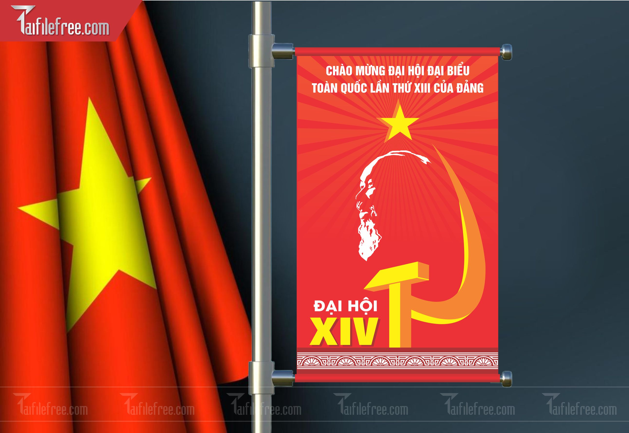 Mẫu Backdrop/Banner Đại Hội Đảng Bộ_TD51