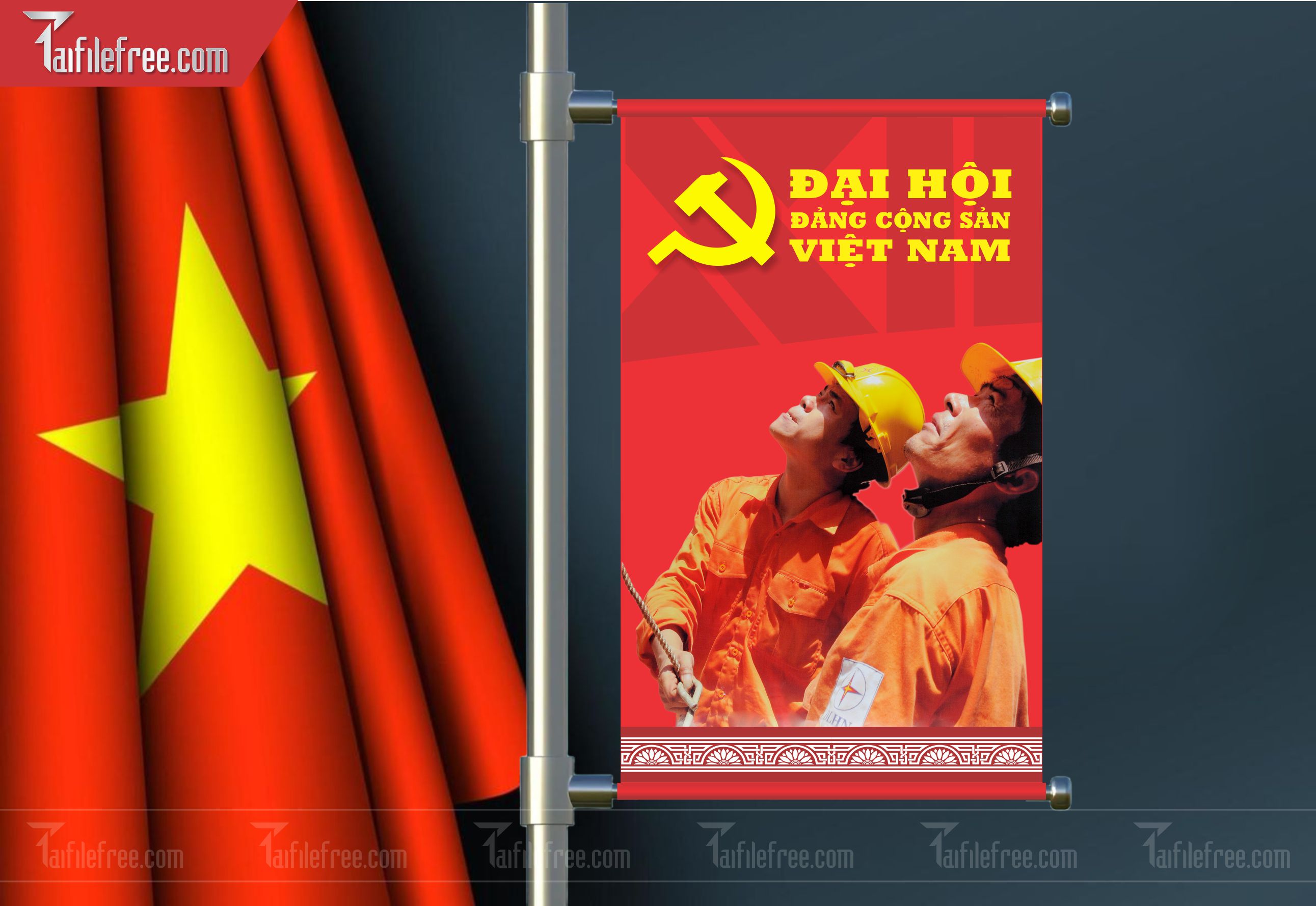 Mẫu Backdrop/Banner Đại Hội Đảng Bộ_TD52