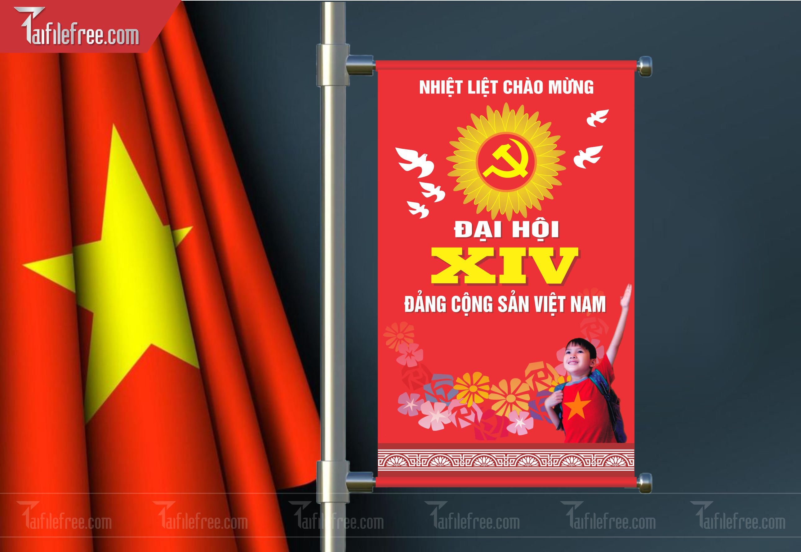 Mẫu Backdrop/Banner Đại Hội Đảng Bộ_TD53