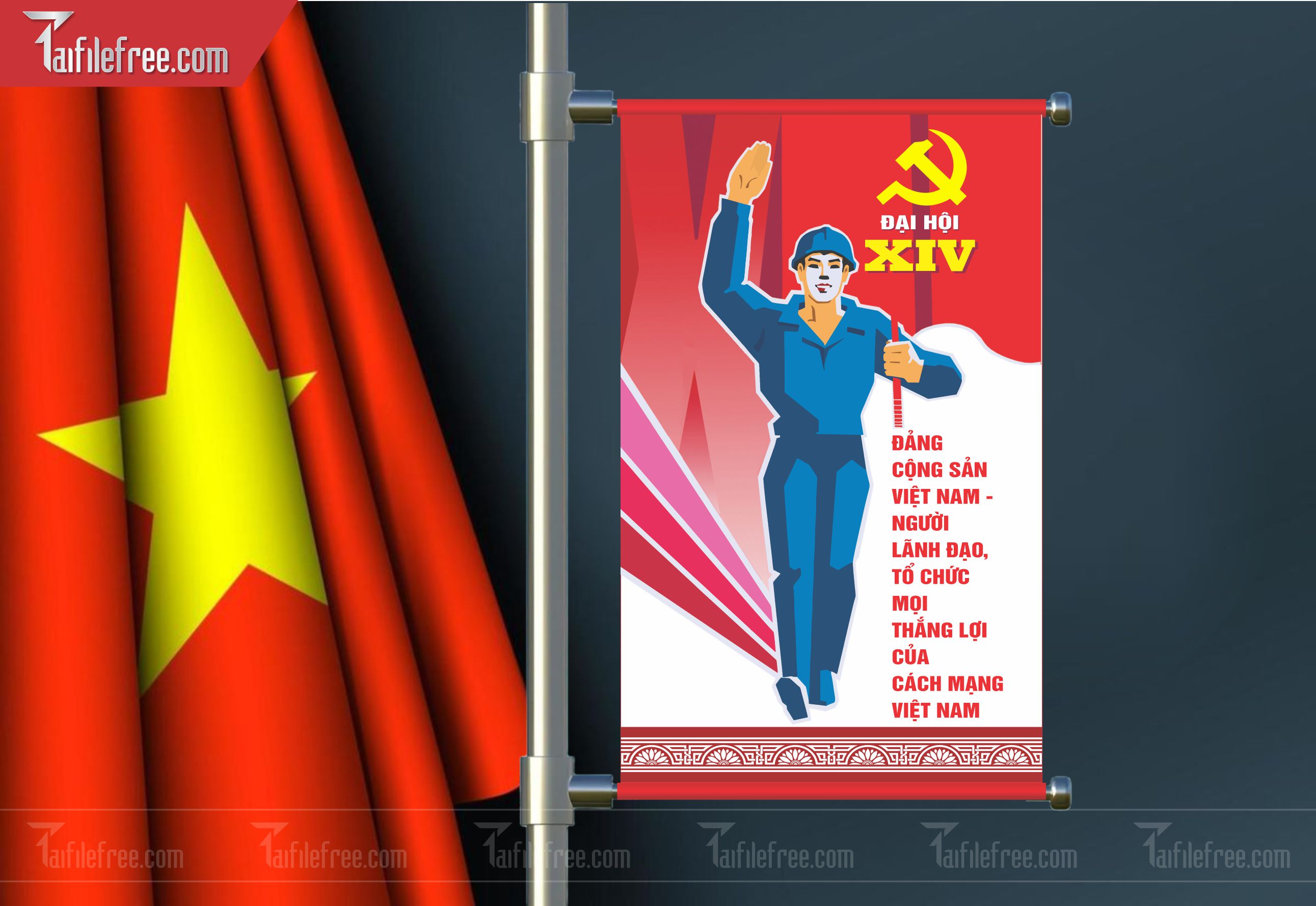 Mẫu Backdrop/Banner Đại Hội Đảng Bộ_TD55