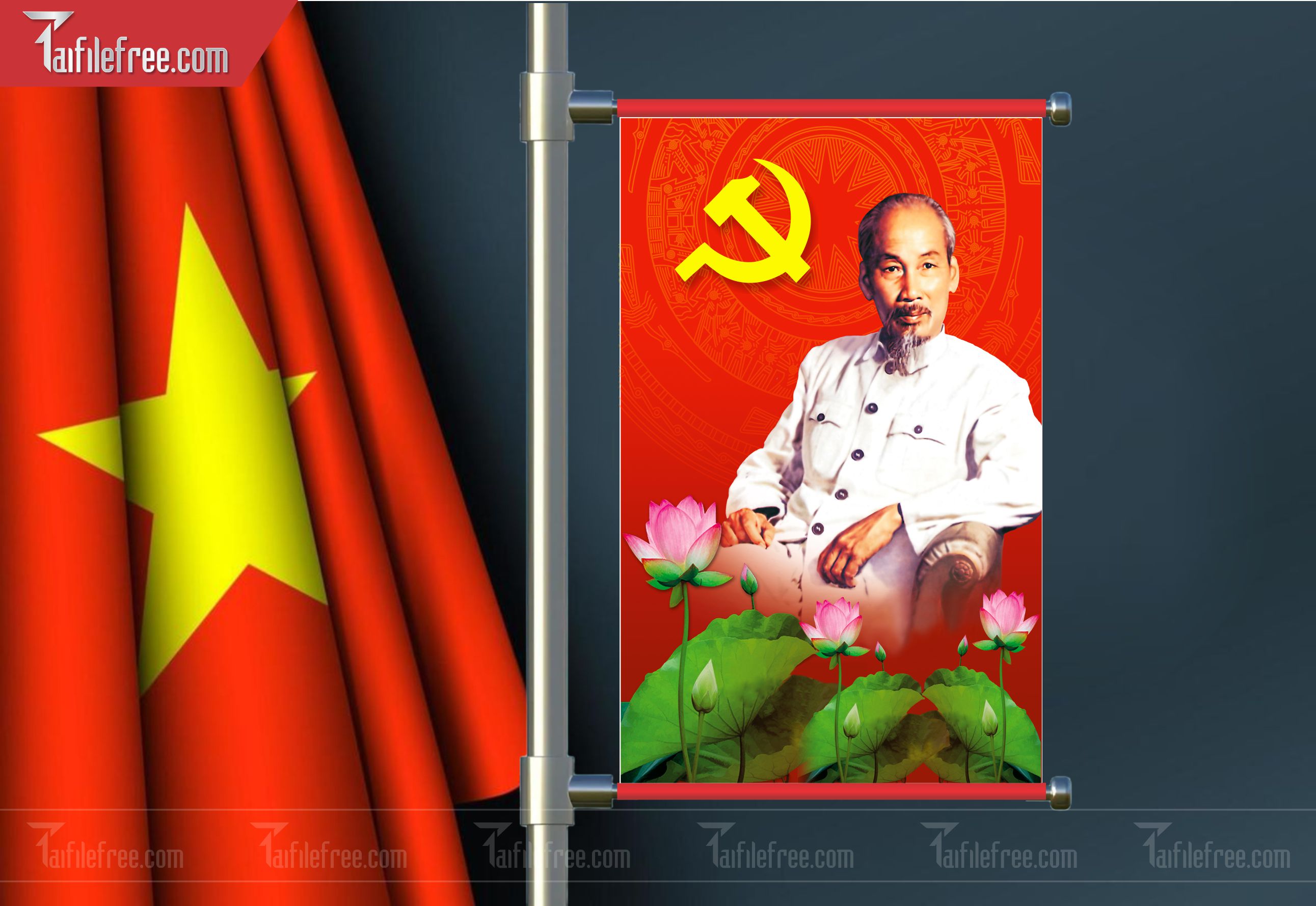 Mẫu Backdrop/Banner Đại Hội Đảng Bộ_TD56