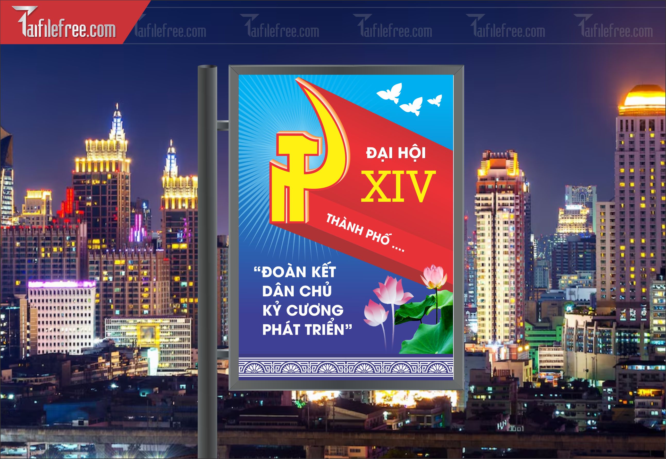 Mẫu Backdrop/Banner Đại Hội Đảng Bộ_TD57