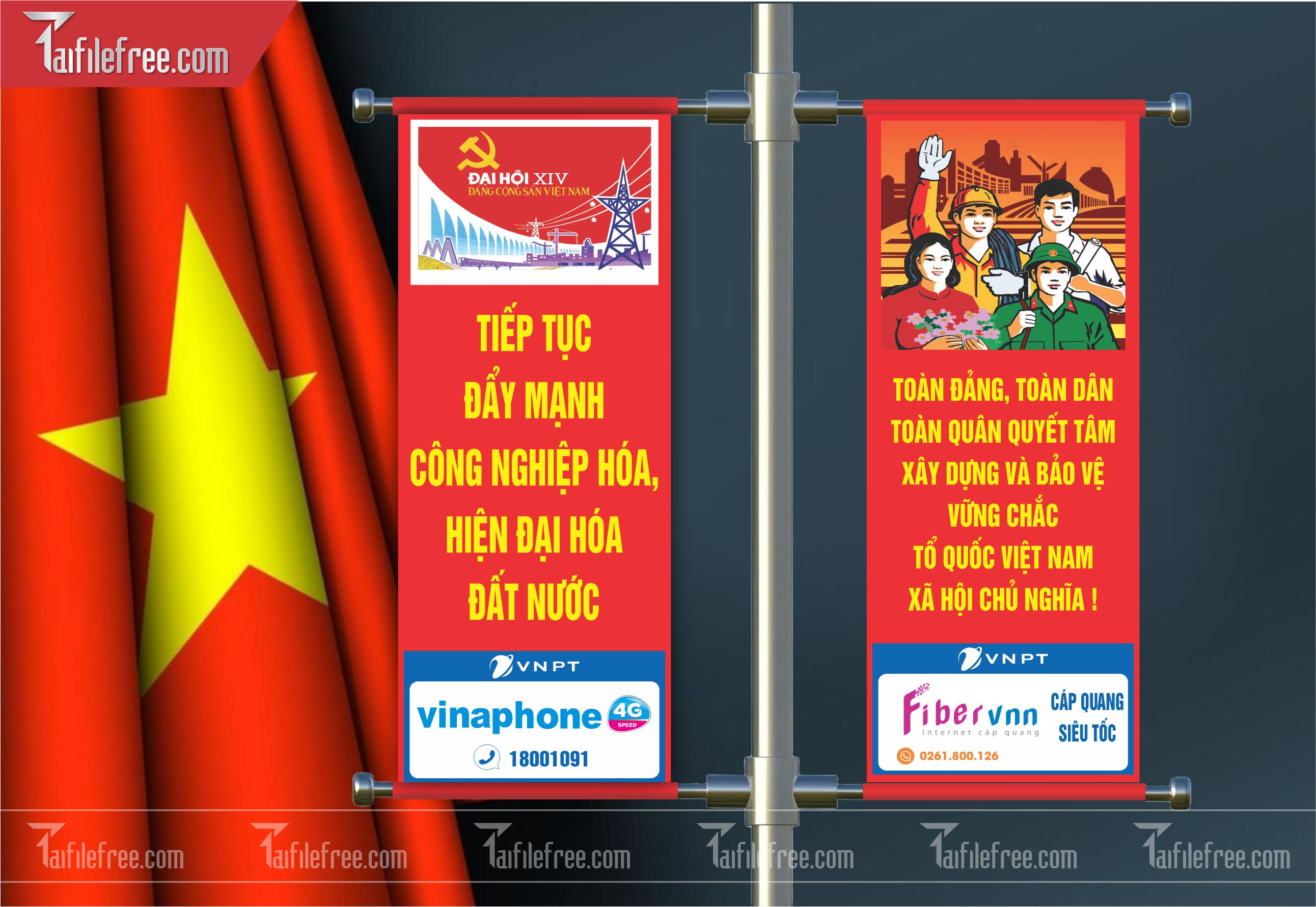 Mẫu Phướn Đại Hội Đảng Bộ_TD70
