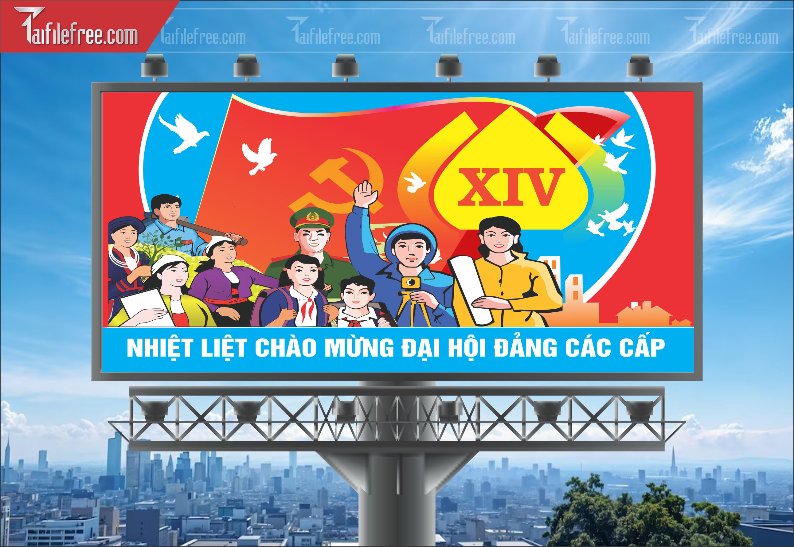 Mẫu Poster/Banner Đại Hội Đảng Bộ__TD78