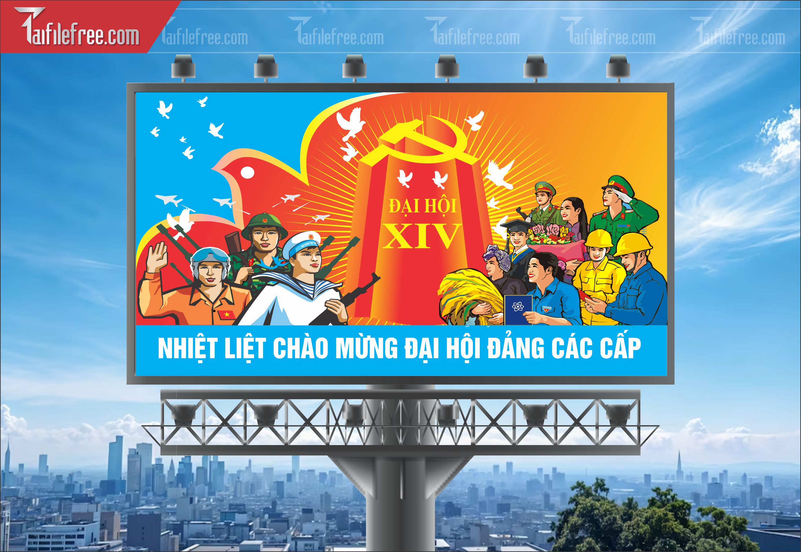 Mẫu Poster/Banner Đại Hội Đảng Bộ__TD79