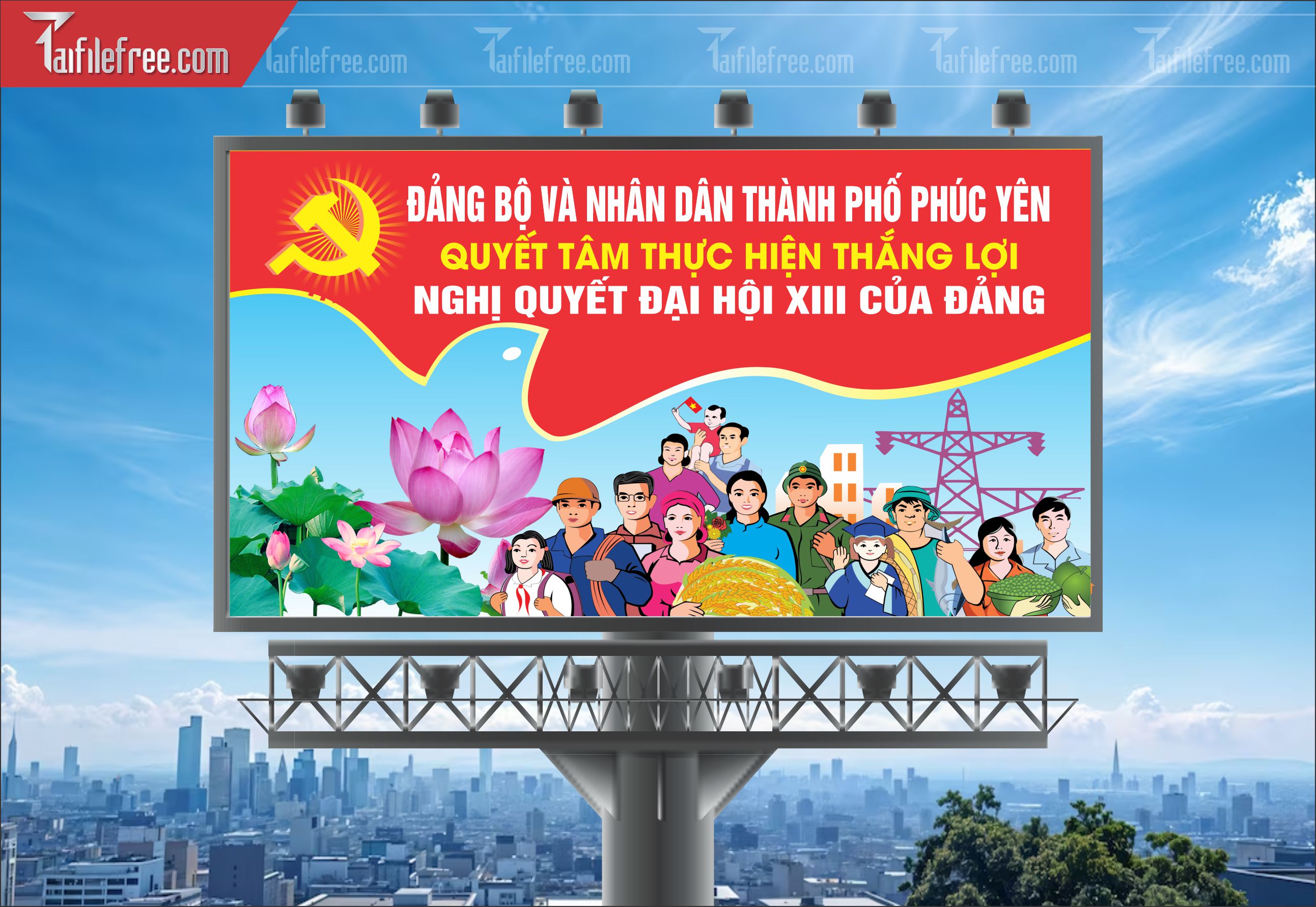 Mẫu Poster/Banner Đại Hội Đảng Bộ__TD80