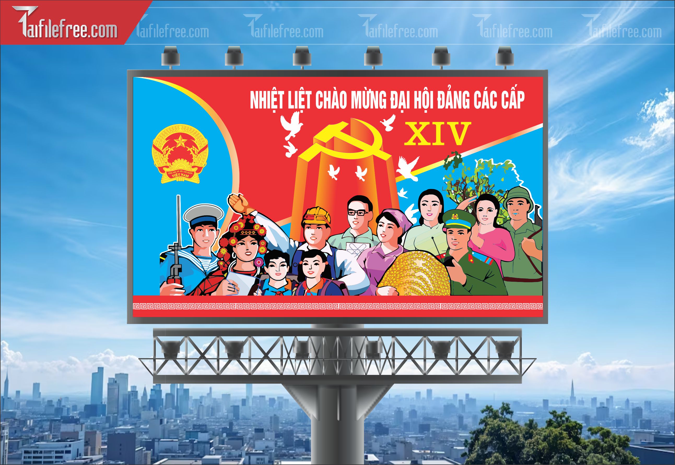Mẫu Poster/Banner Đại Hội Đảng Bộ__TD81