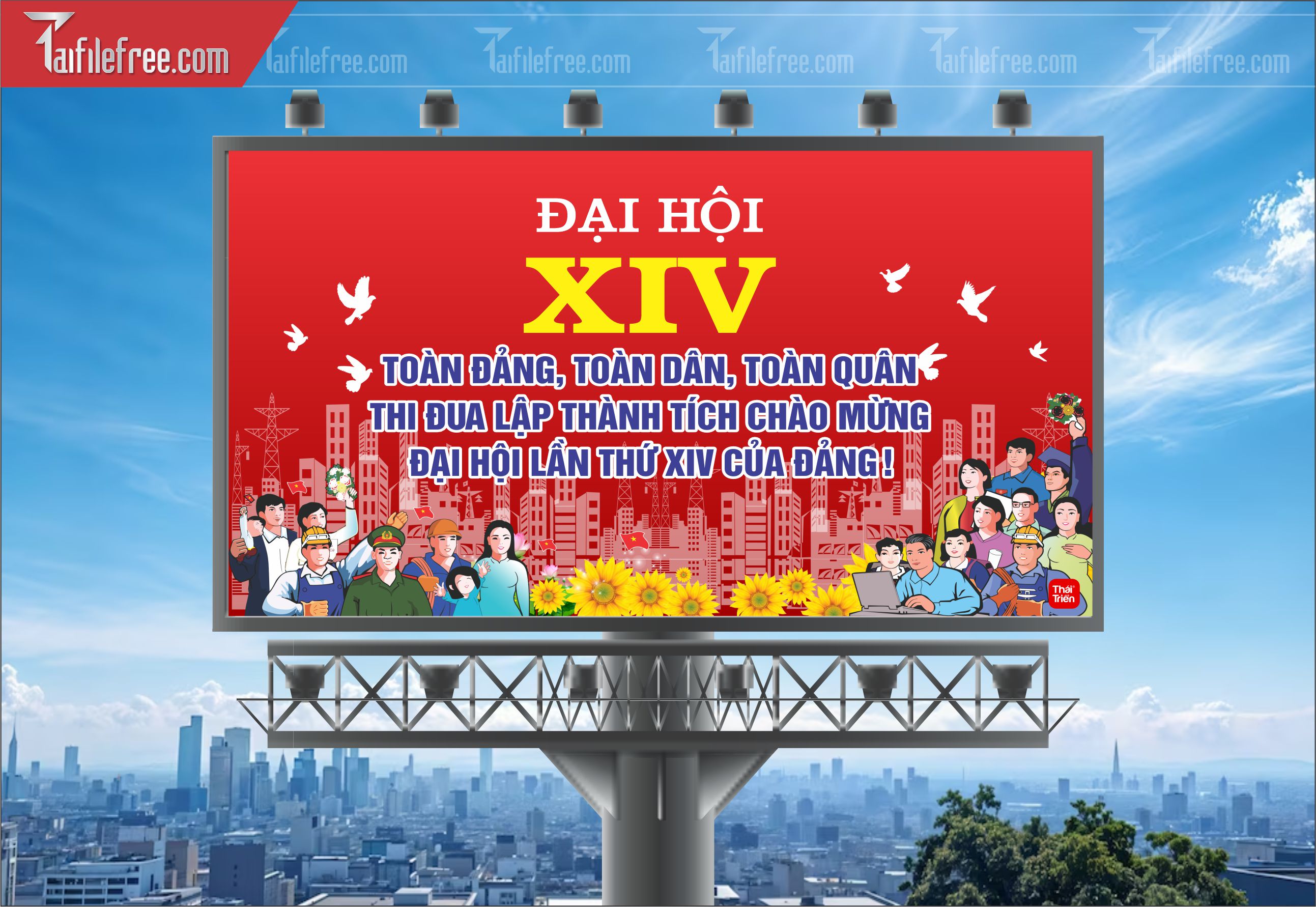Mẫu Poster/Banner Đại Hội Đảng Bộ__TD82