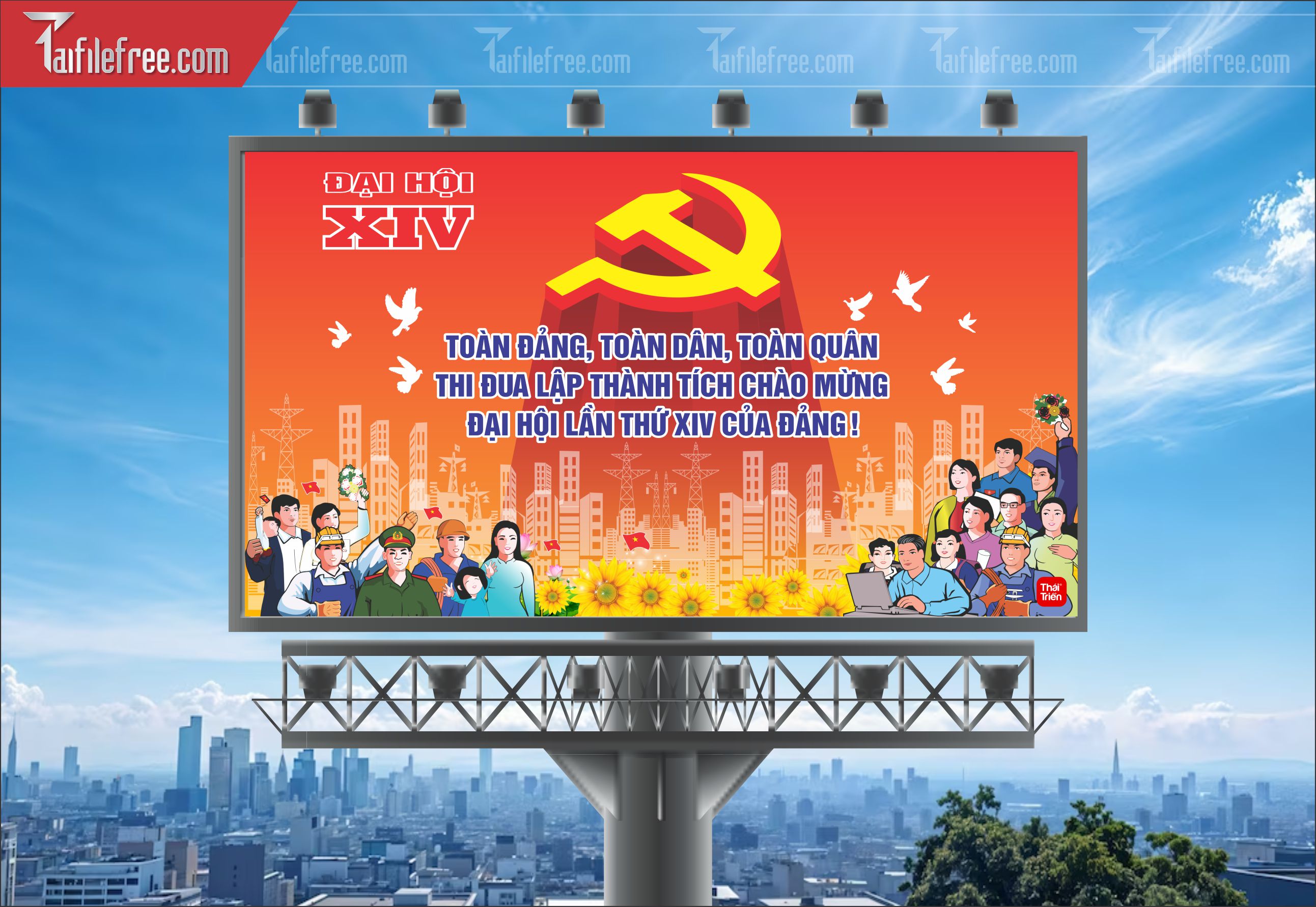 Mẫu Poster/Banner Đại Hội Đảng Bộ__TD83
