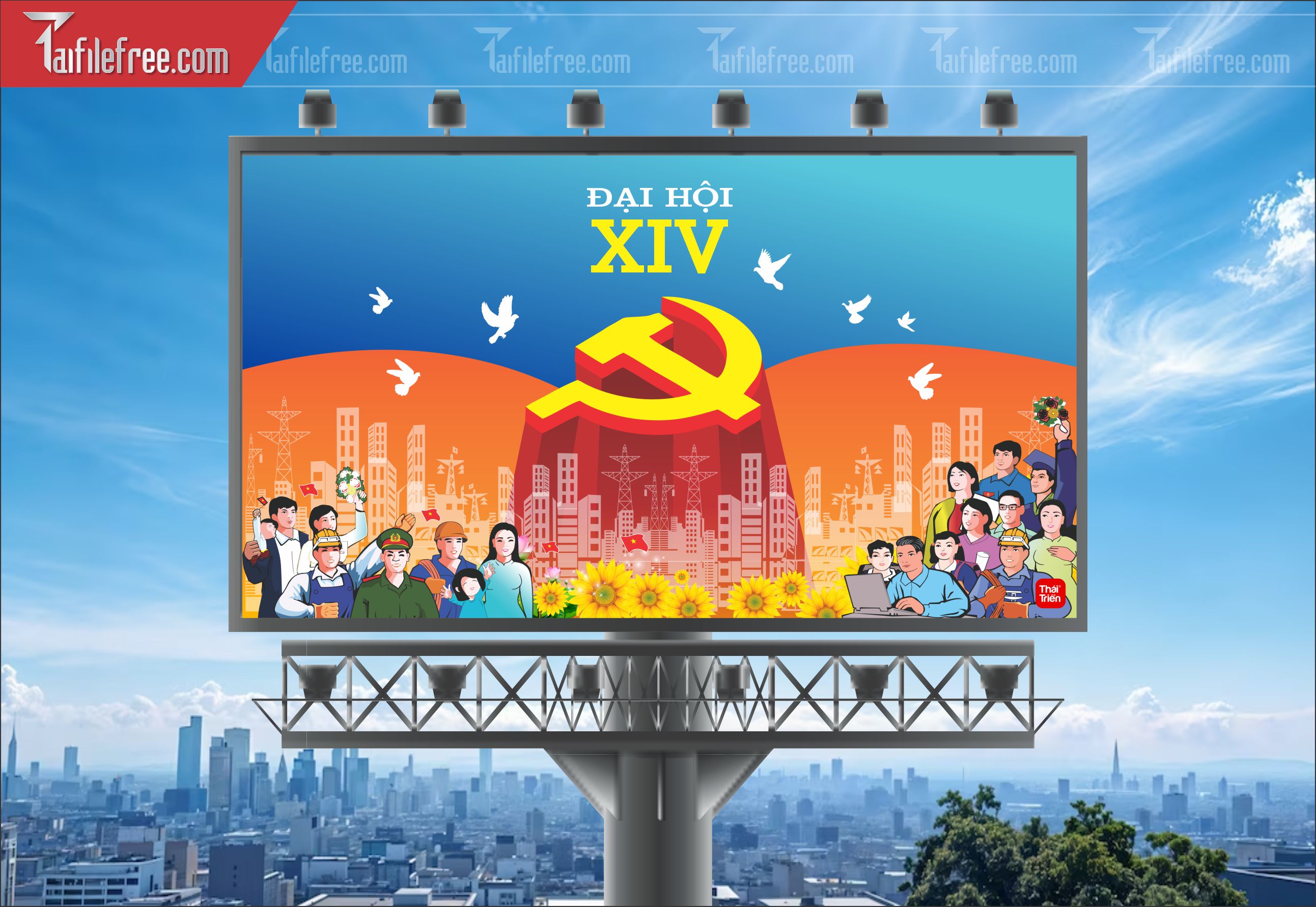 Mẫu Poster/Banner Đại Hội Đảng Bộ__TD84