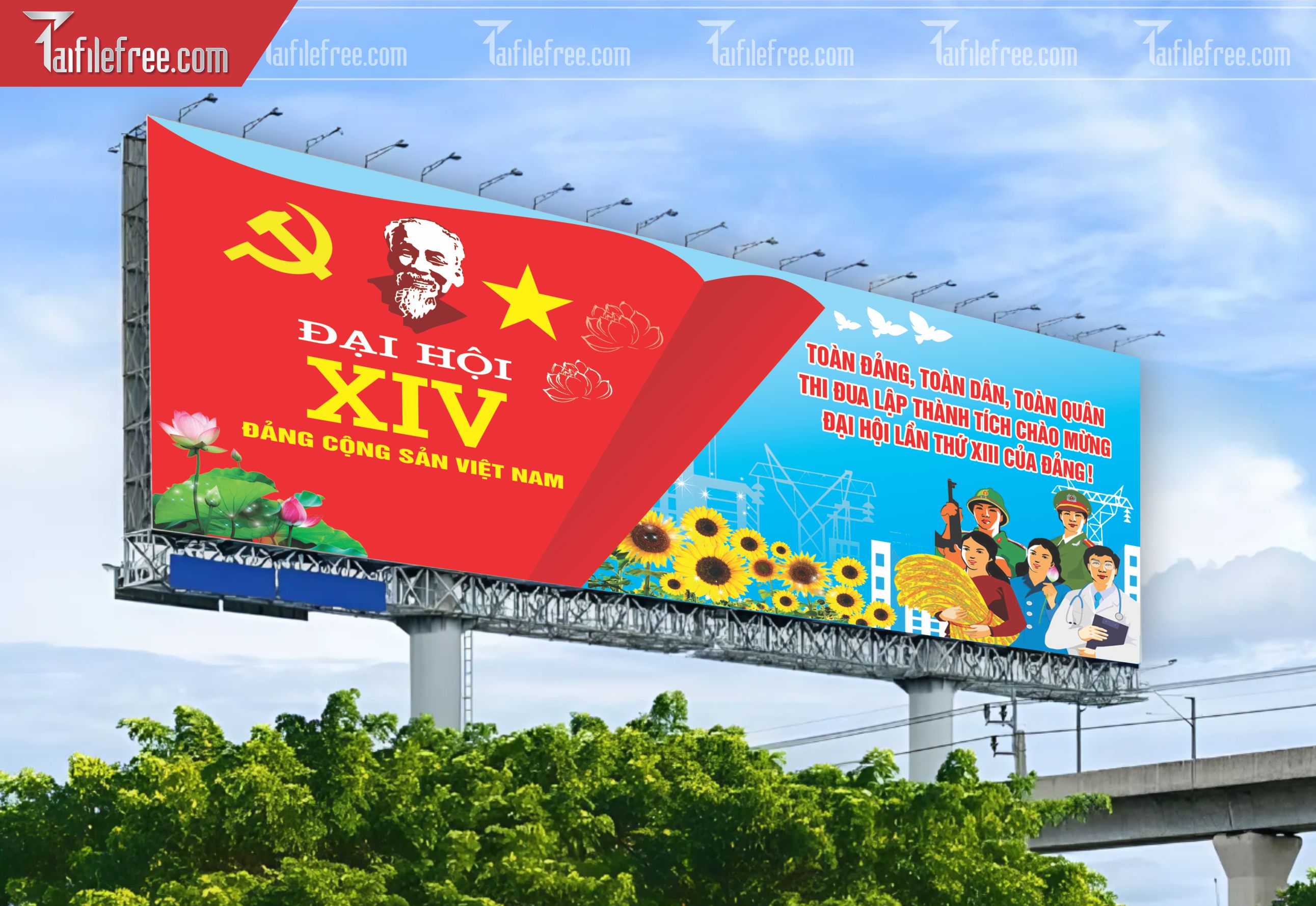 Mẫu Backdrop/Banner Đại Hội Đảng Bộ_TD86